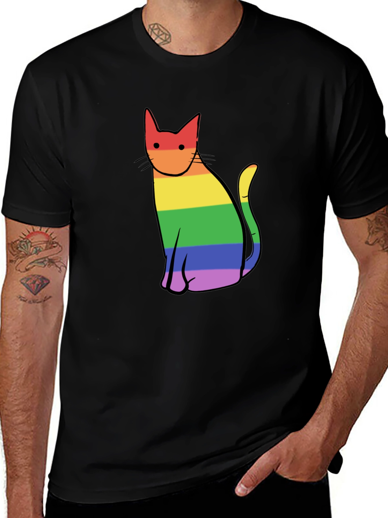 Variant 5 of Rainbow Cat Pride T-Shirt - Soft Cotton Tee