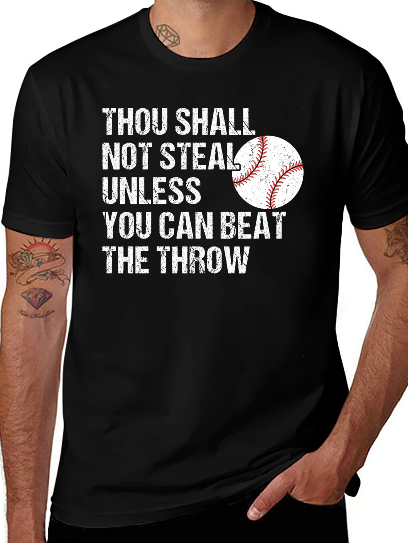 Variant 14 of Thou Shall Not Steal Baseball Graphic Tee