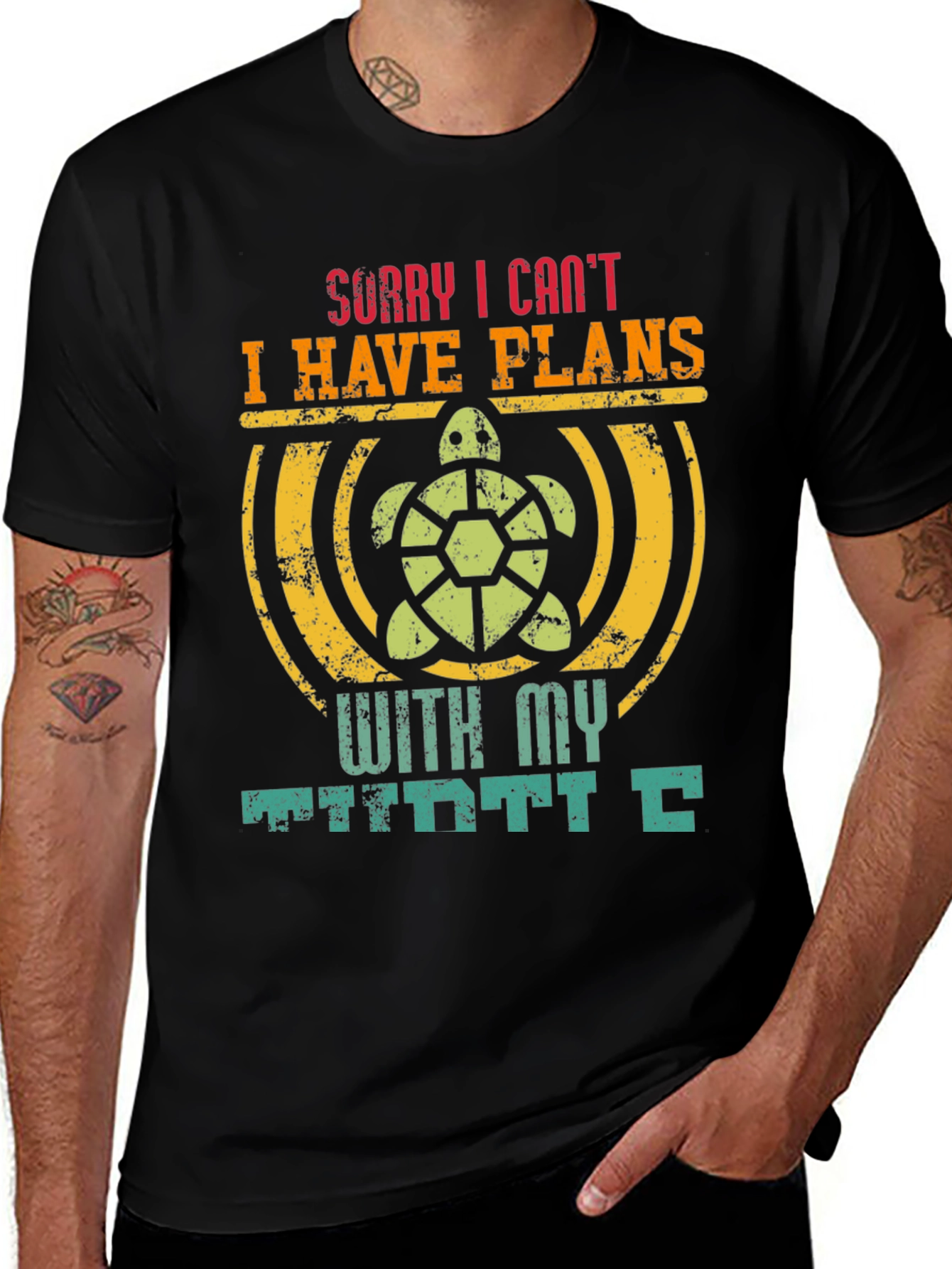 Variant 23 of Turtle Plans Graphic Tee - Sorry I Can't T-Shirt