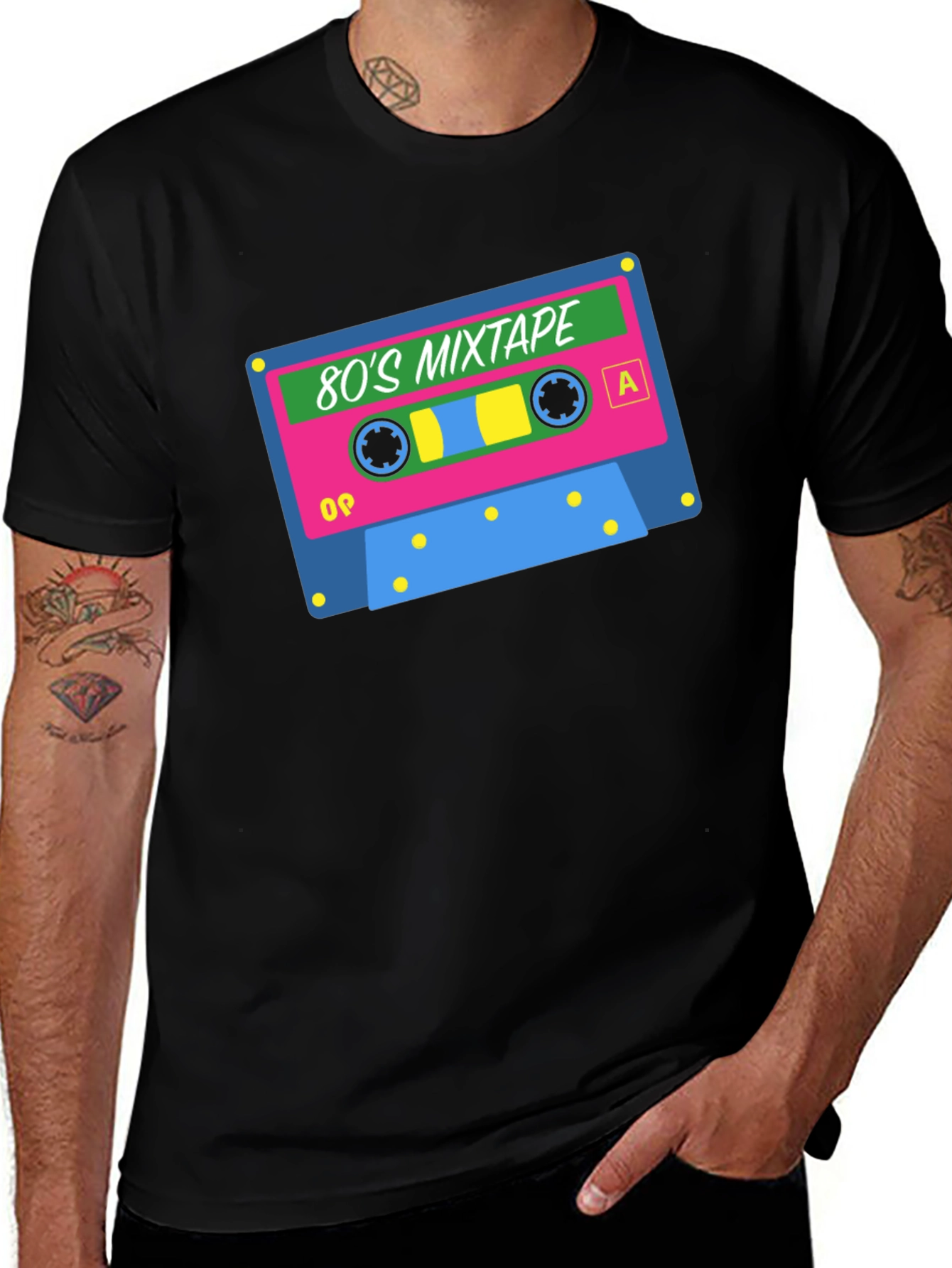 Variant 15 of Retro 80s Mixtape Graphic T-Shirt - Black