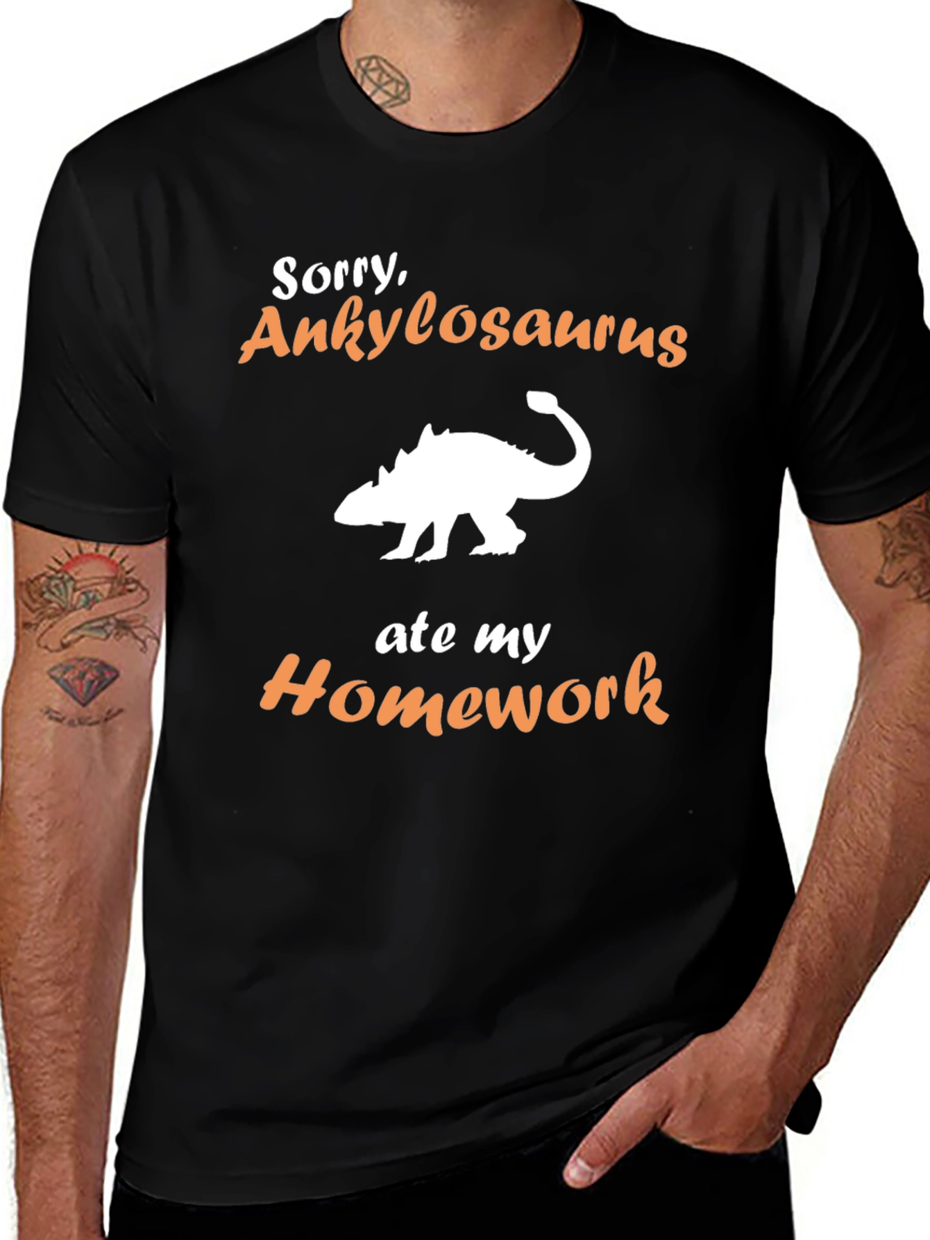Ankylosaurus Homework T-Shirt - Funny Dinosaur Tee
