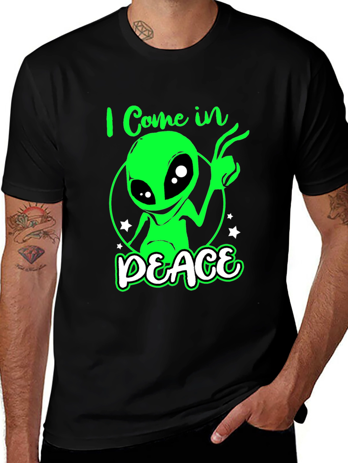 Variant 26 of I Come In Peace Alien Graphic T-Shirt
