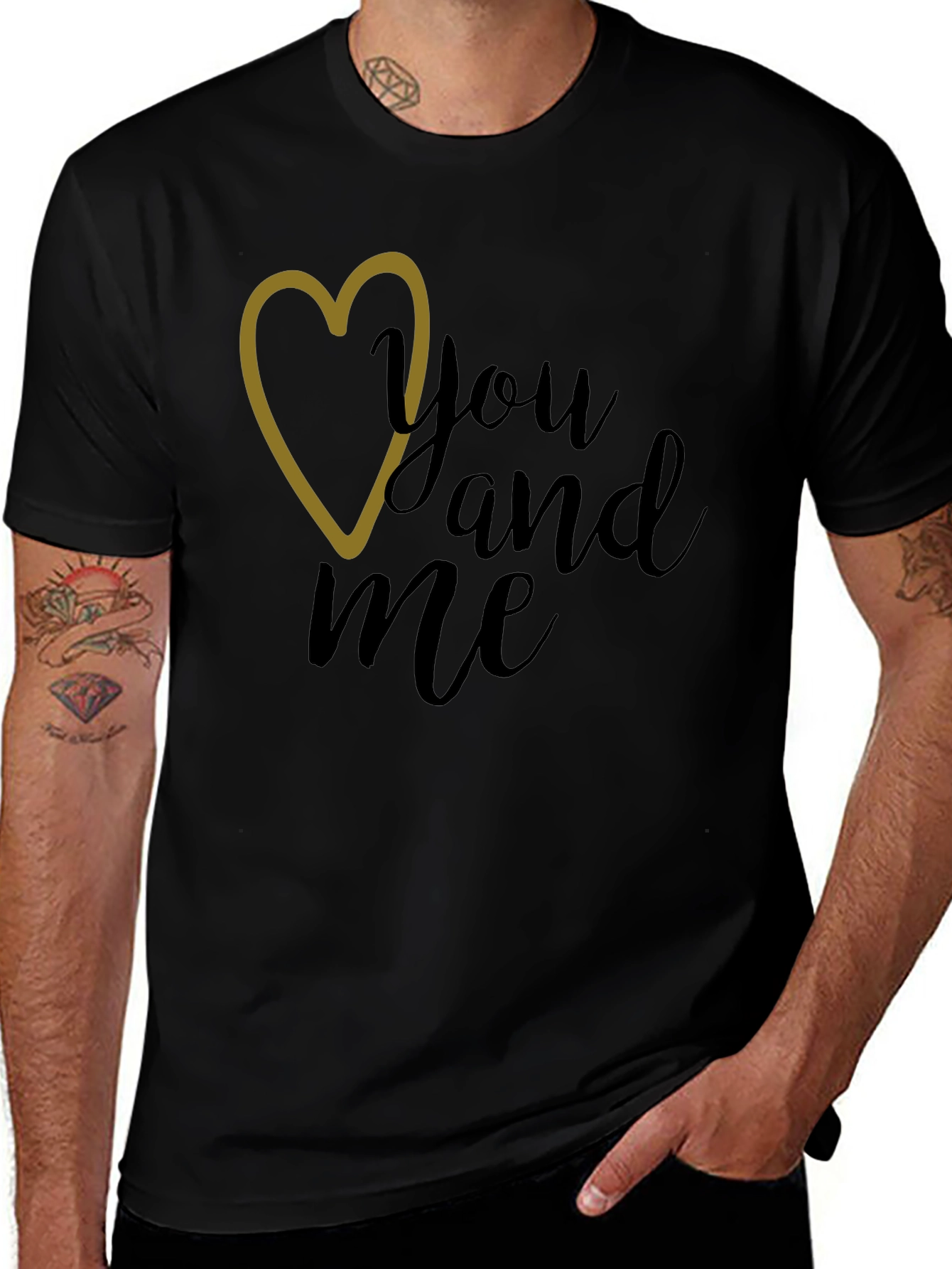 Variant 25 of You and Me Graphic Tee - Black Crew Neck