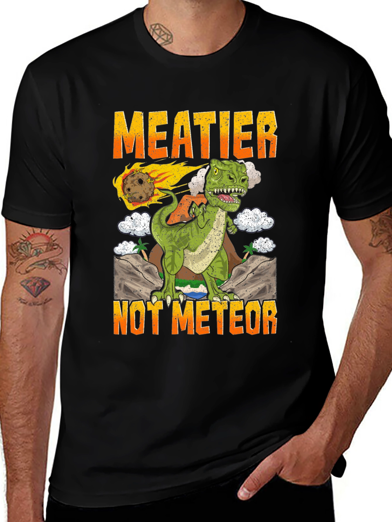 Meatier Not Meteor T-Rex Graphic Tee