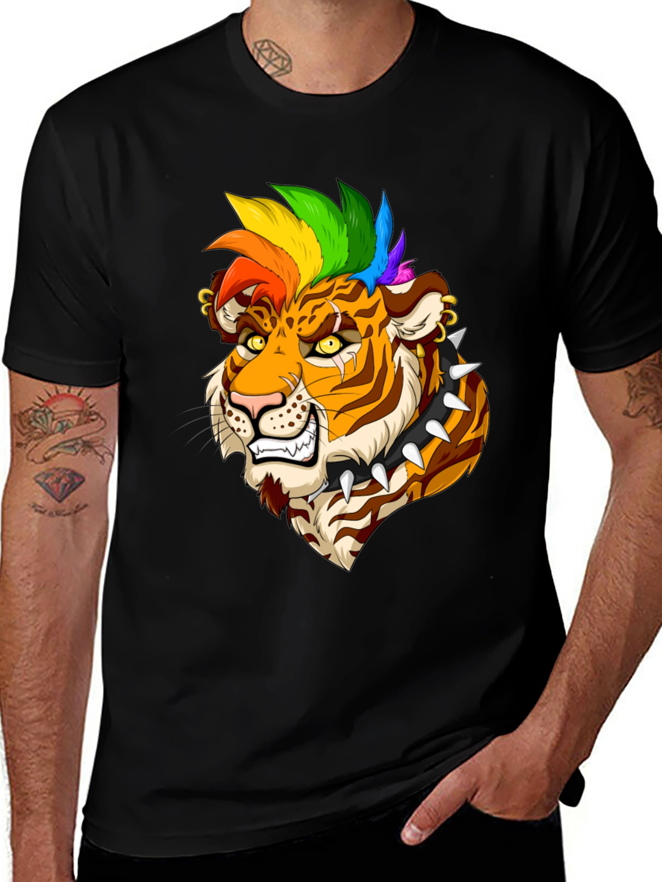 Variant 21 of Punk Tiger Graphic Tee - Bold & Edgy Design