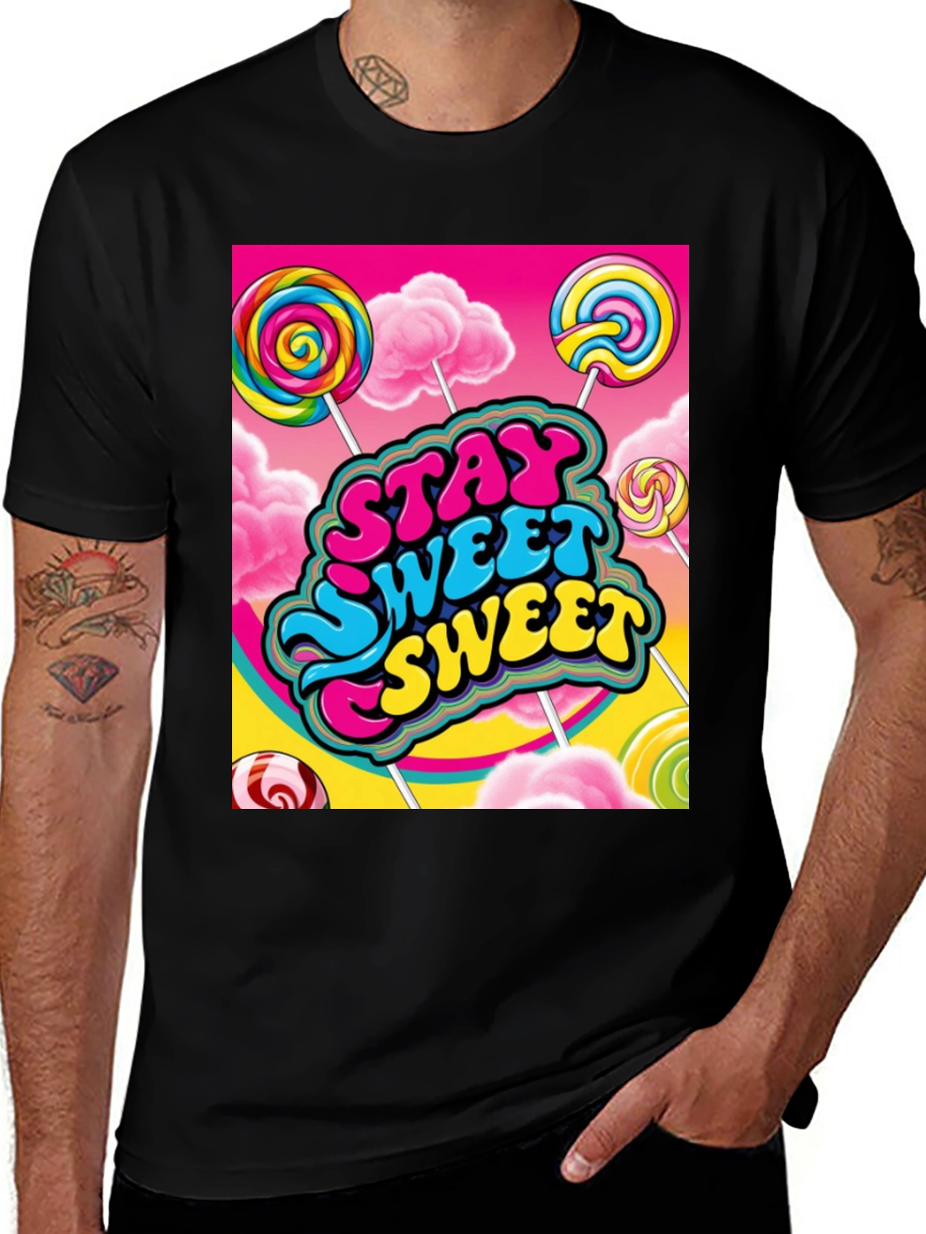 Variant 28 of Stay Sweet T-Shirt Candy Lollipop Design