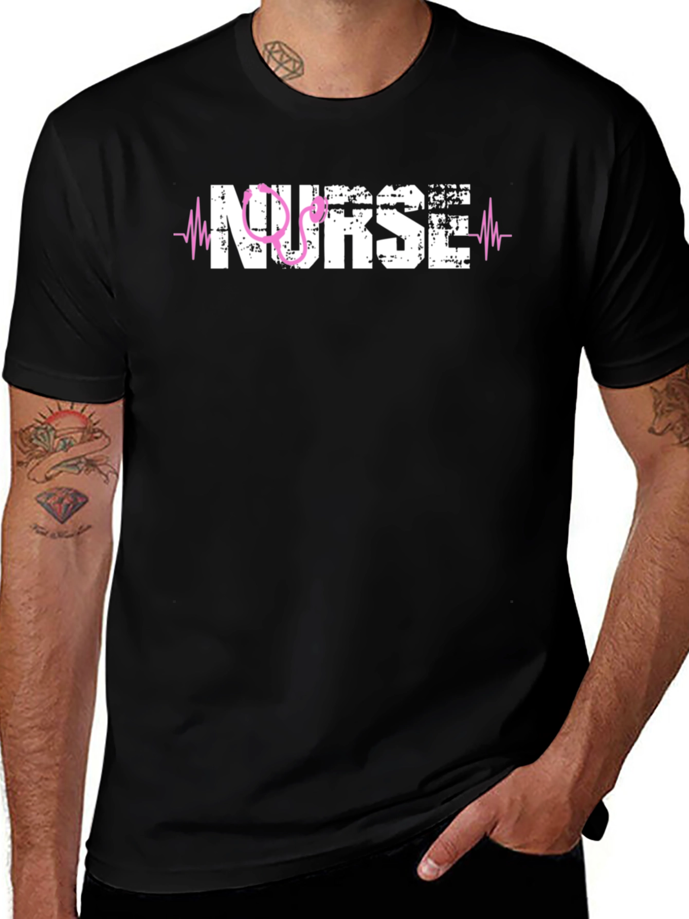 Black Nurse Graphic Tee - Medical Professional Appreciation main image