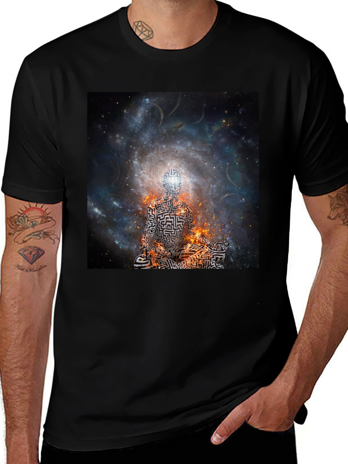 Cosmic Maze T-Shirt - Black