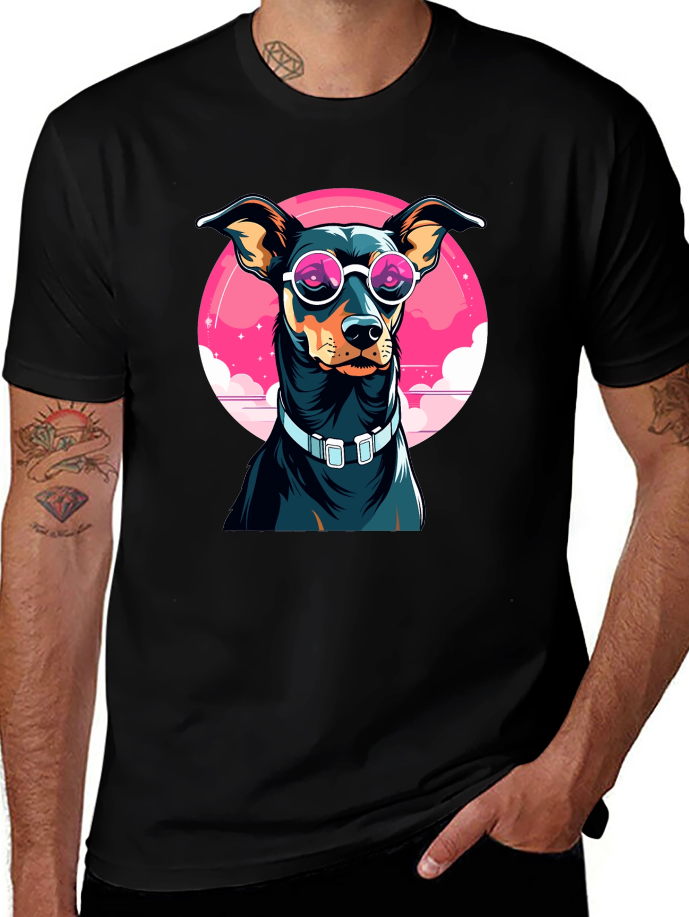 Variant 7 of Cool Dog Graphic Tee - Unisex Black T-Shirt