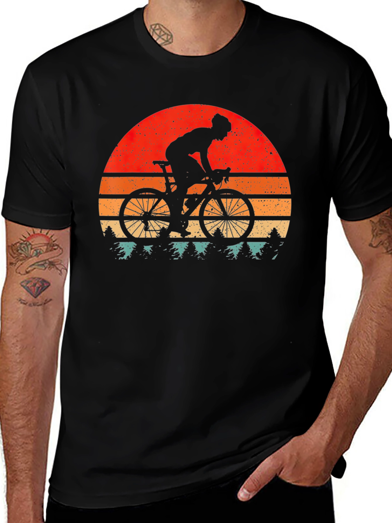 Variant 7 of Retro Cyclist Sunset T-Shirt