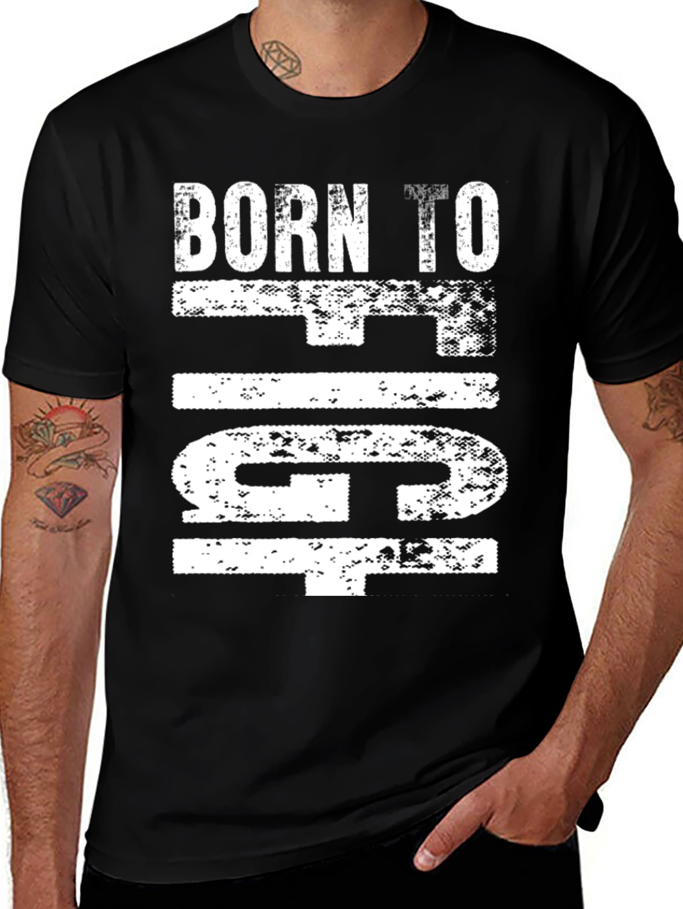 Variant 9 of Born To Fight Graphic T-Shirt - Black