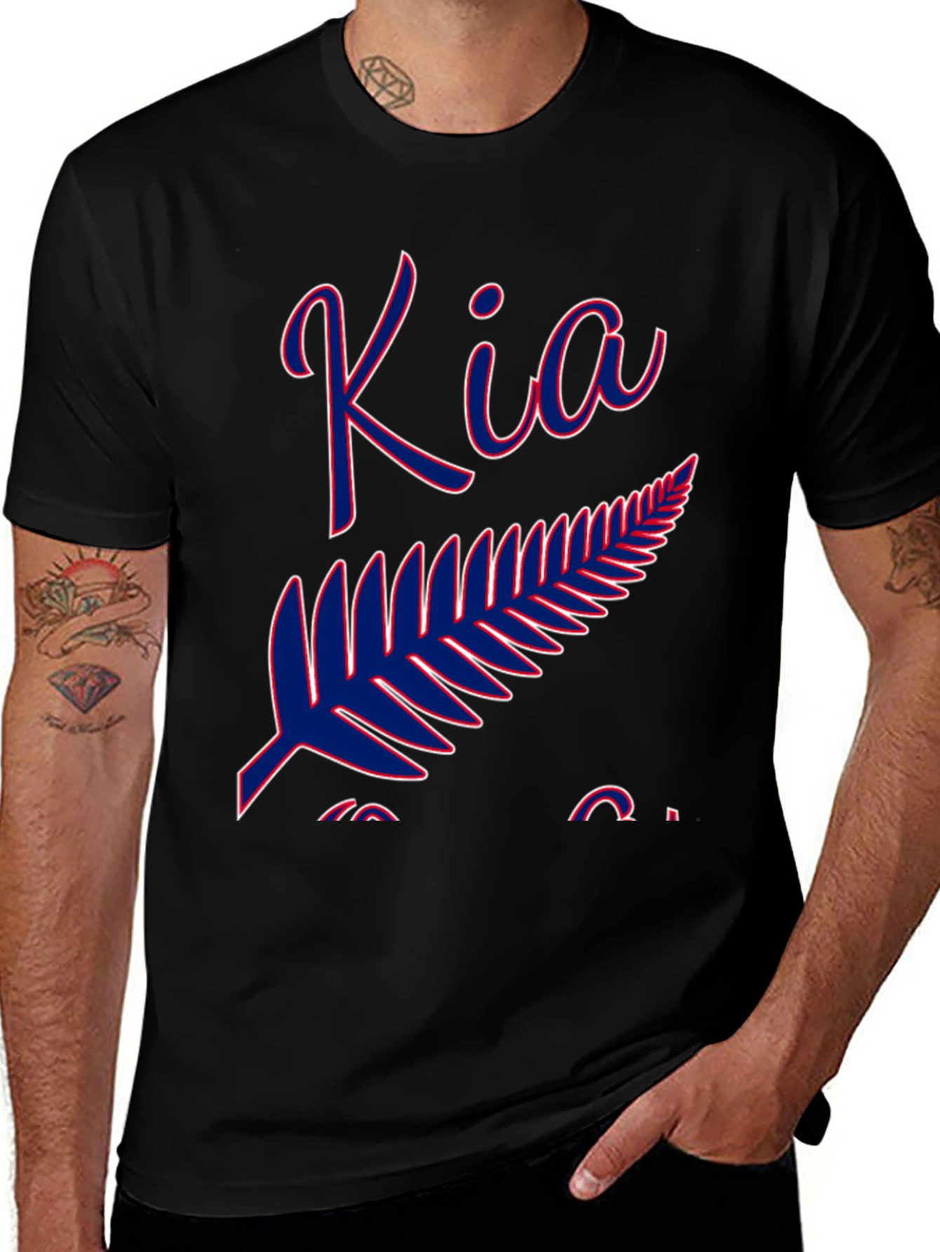 Variant 11 of Kia Kaha Fern T-Shirt - Classic Black