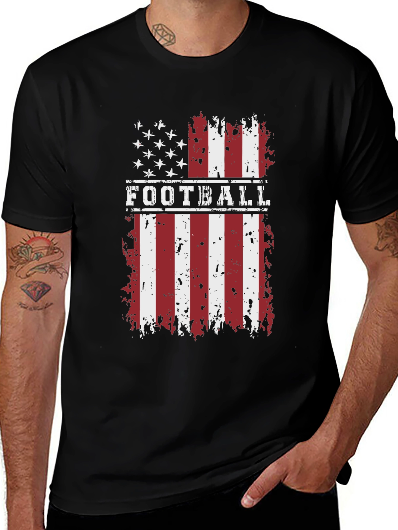 Variant 25 of Football USA Flag Patriotic T-Shirt