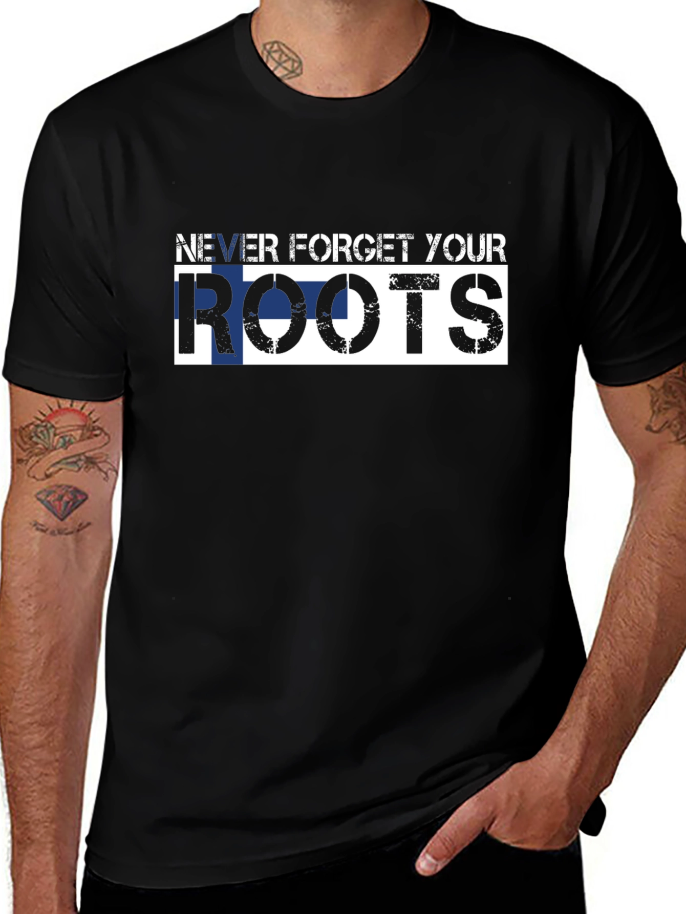 Variant 13 of Never Forget Your Roots T-Shirt - Black