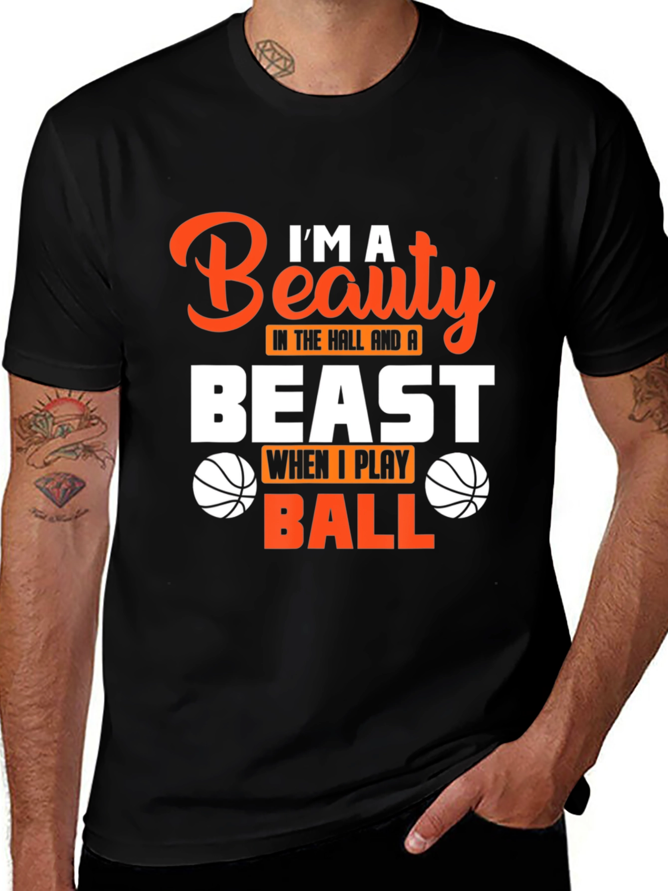 Beauty and a Beast Basketball Graphic Tee