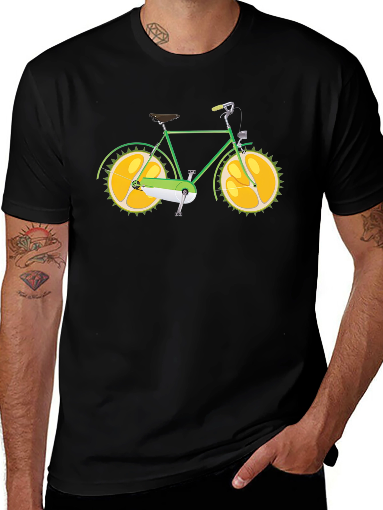 Variant 18 of Durian Bicycle Black T-Shirt