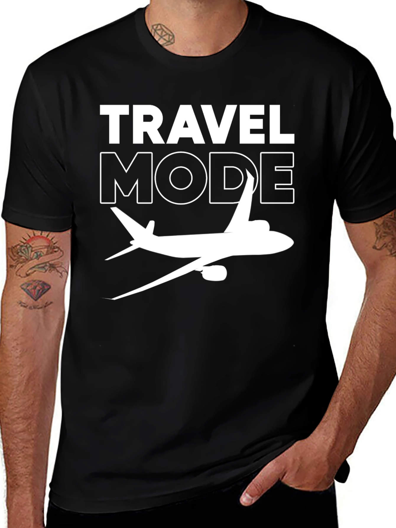 Travel Mode Airplane Graphic T-Shirt - Vacation Ready