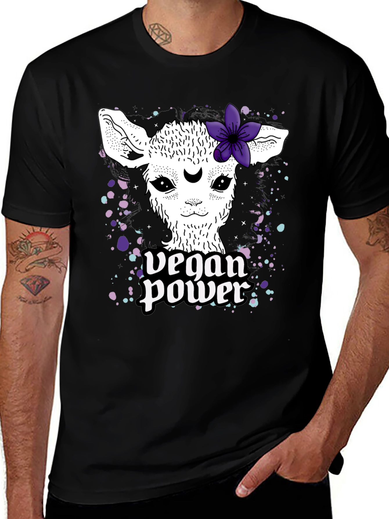 Vegan Power Llama Tee - Cute Animal Lover Shirt