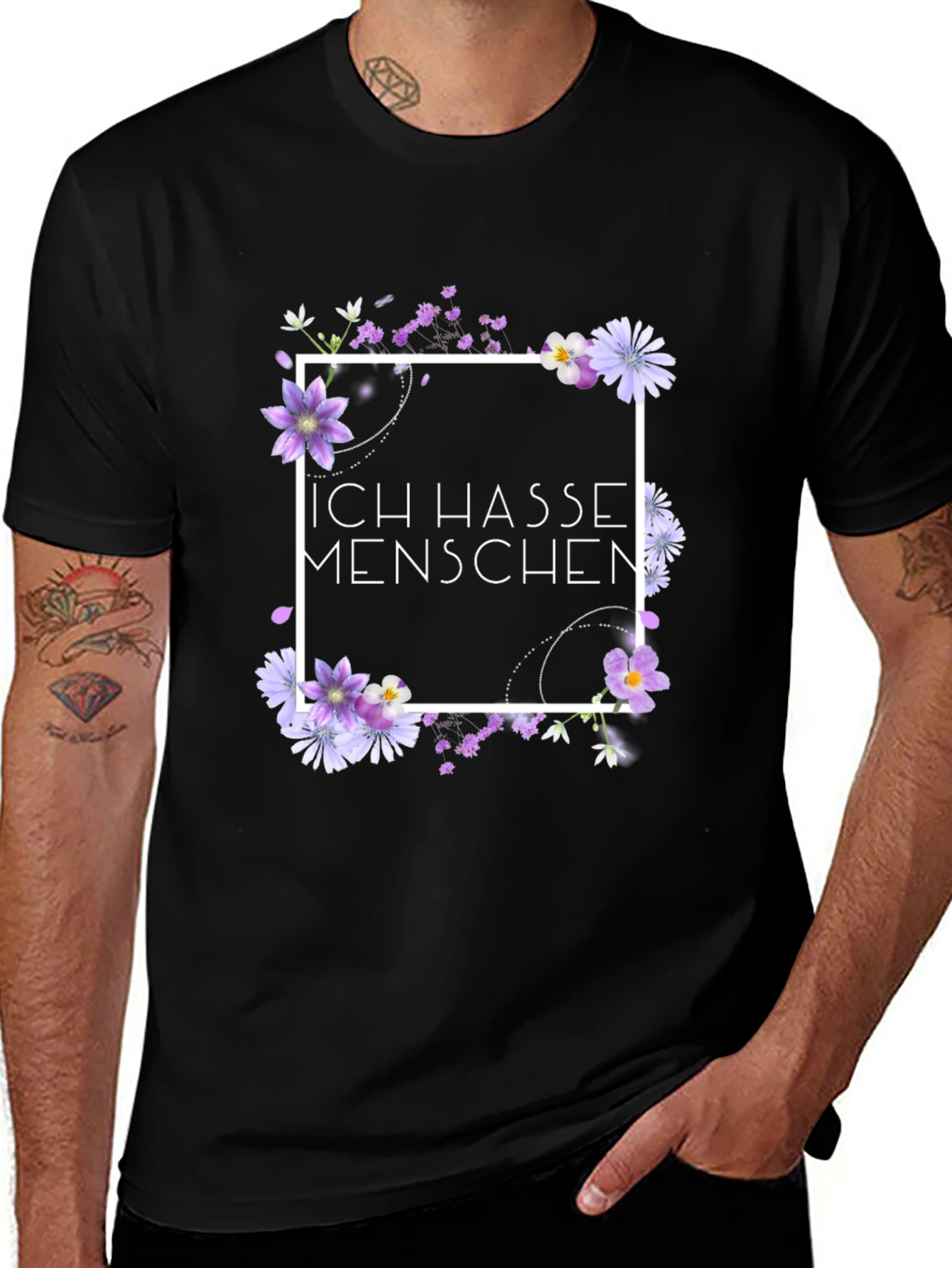 Variant 10 of Ich Hasse Menschen Floral T-Shirt