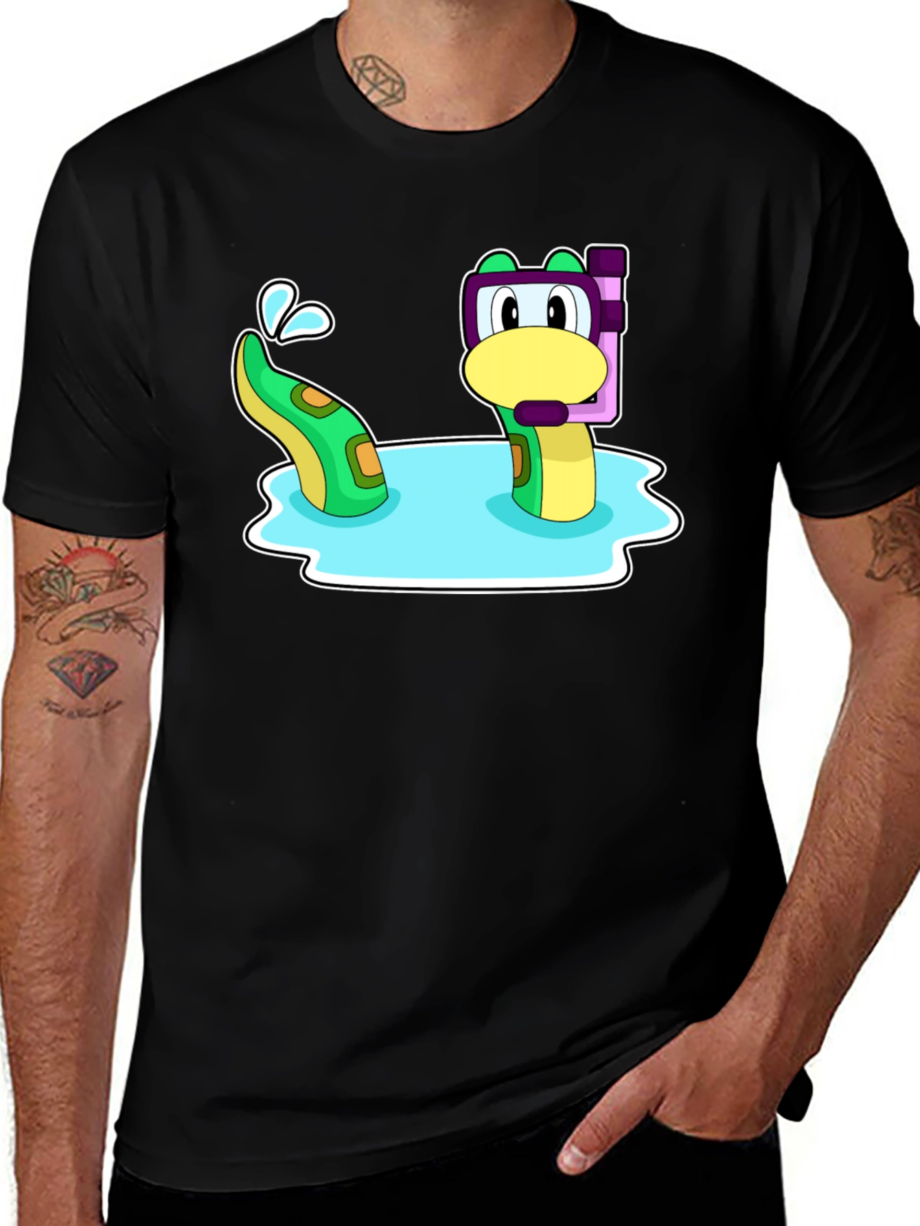 Variant 5 of Cartoon Sea Serpent Snorkel T-Shirt
