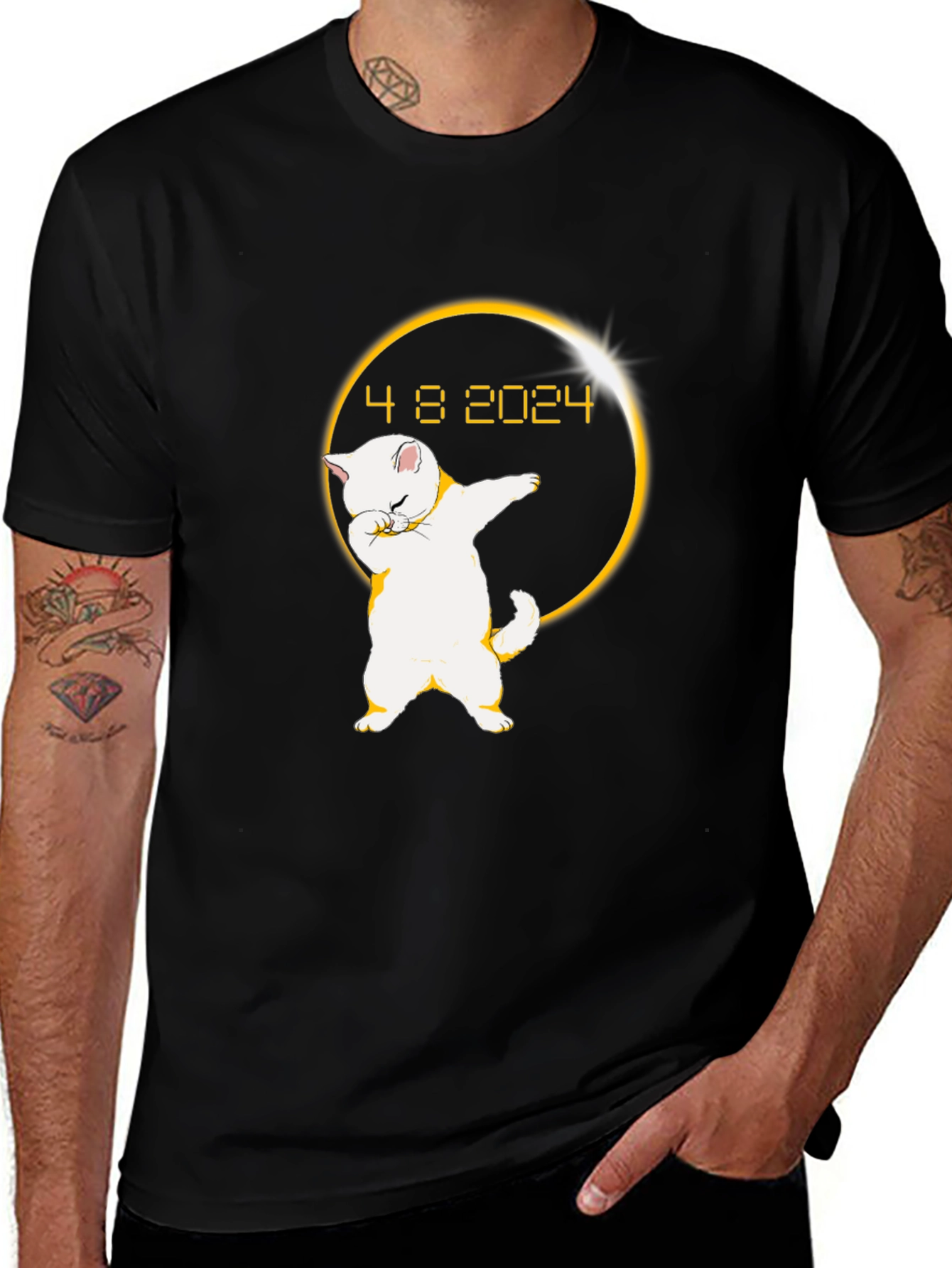 Variant 3 of Eclipse Cat Dab T-Shirt - 4/8/2024