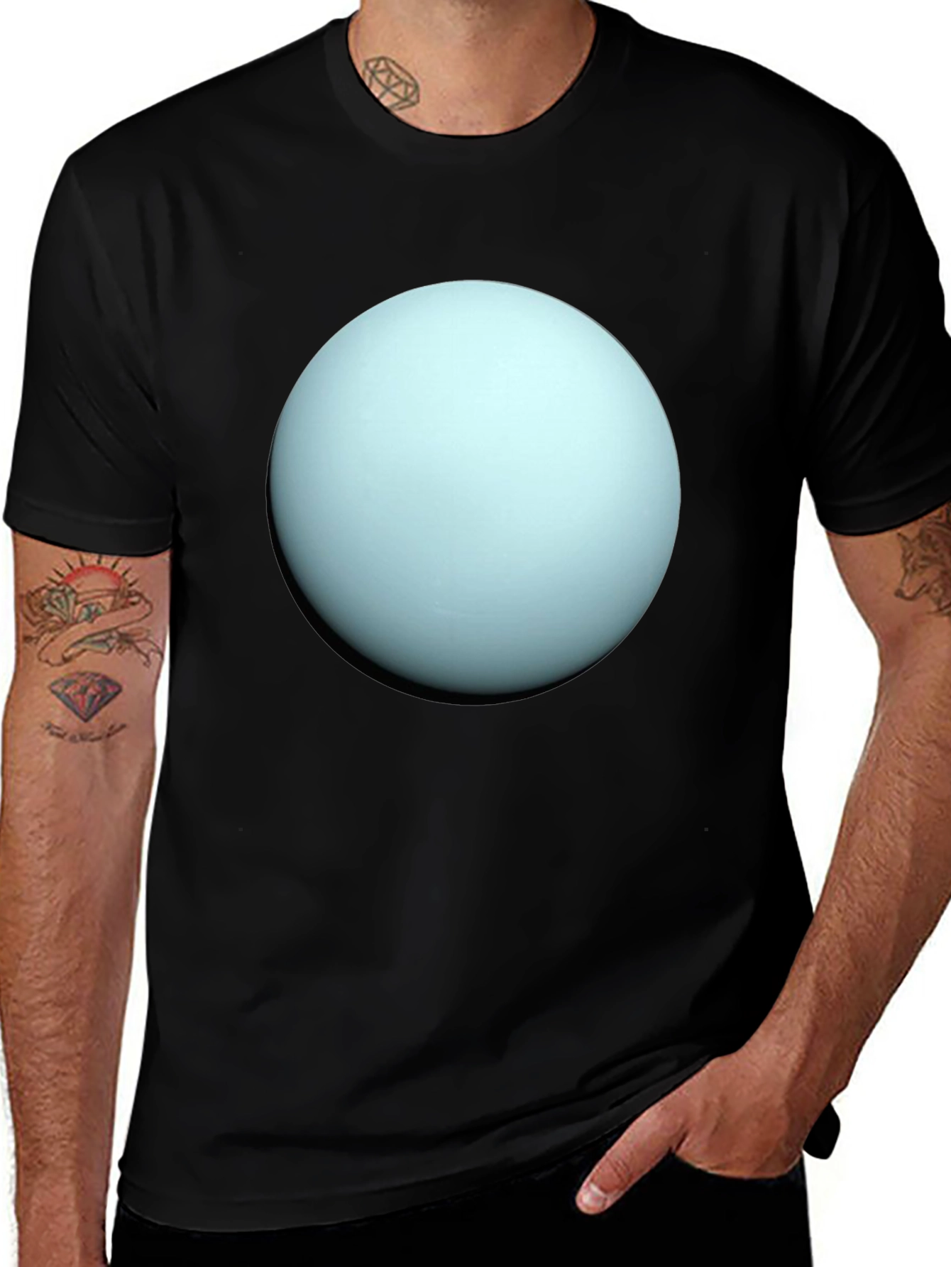Variant 3 of Uranus Graphic T-Shirt - Black Cotton Tee
