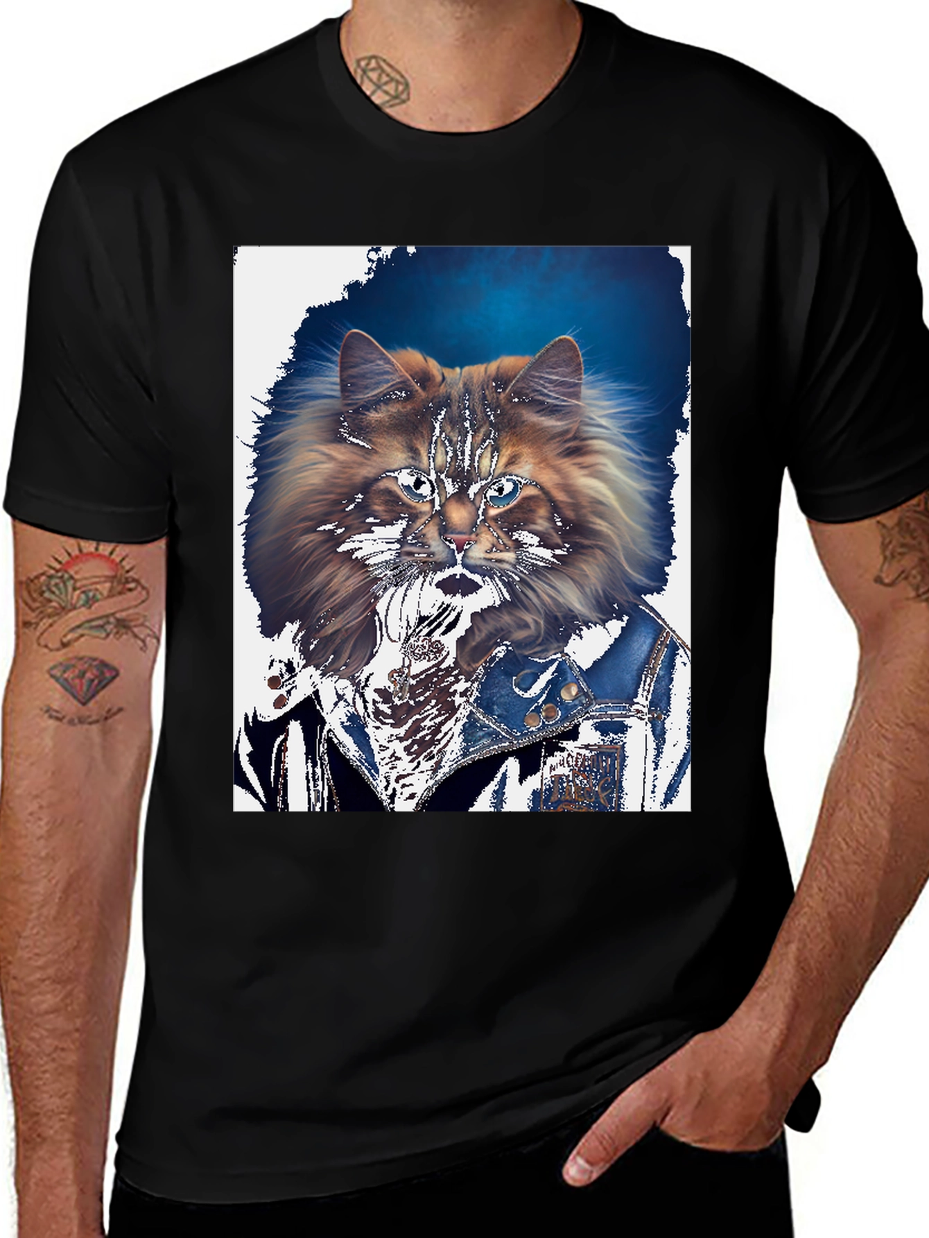 Variant 6 of Cool Cat Denim Jacket T-Shirt