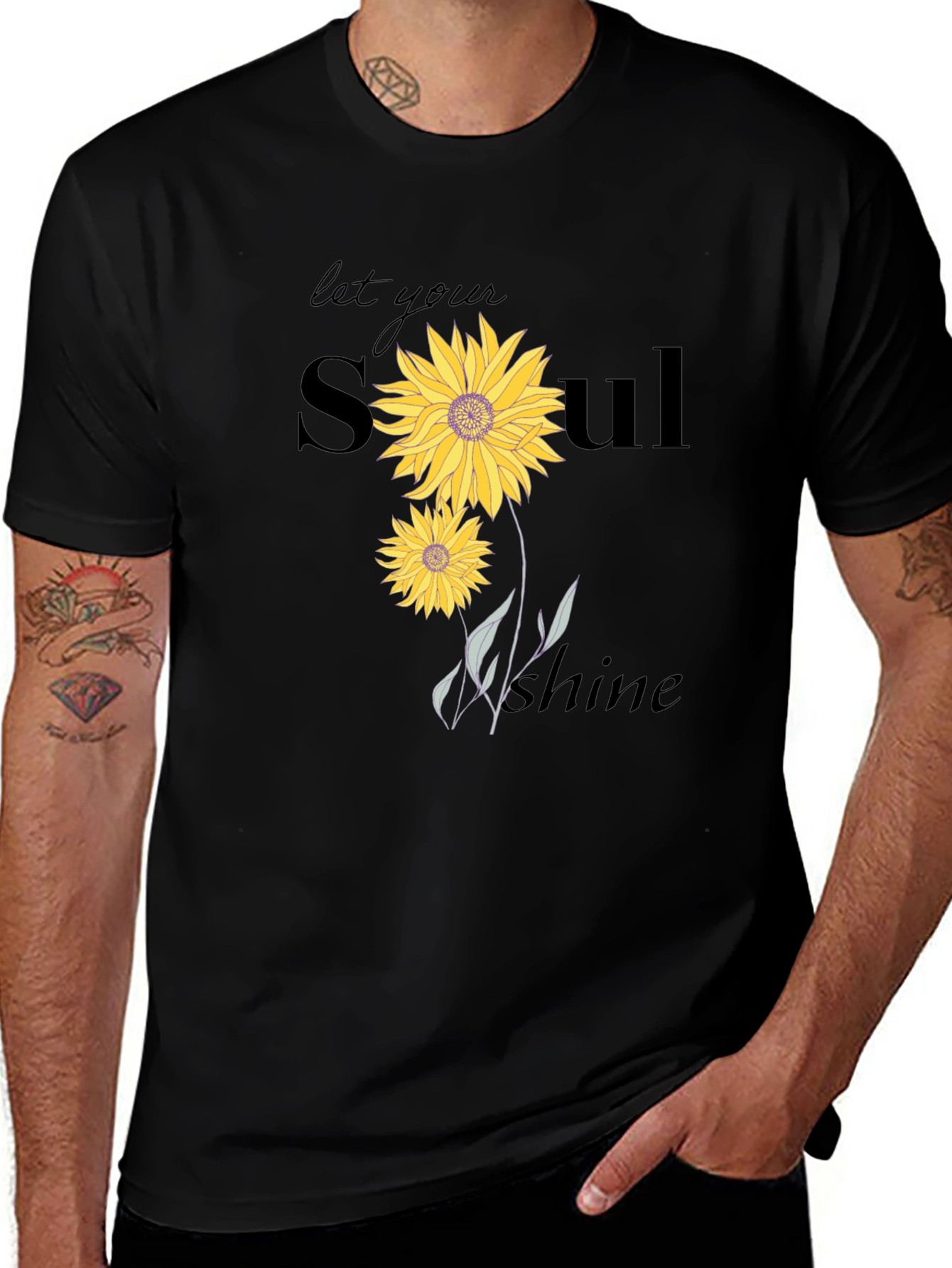 Variant 11 of Sunflower Soul Shine Black T-Shirt