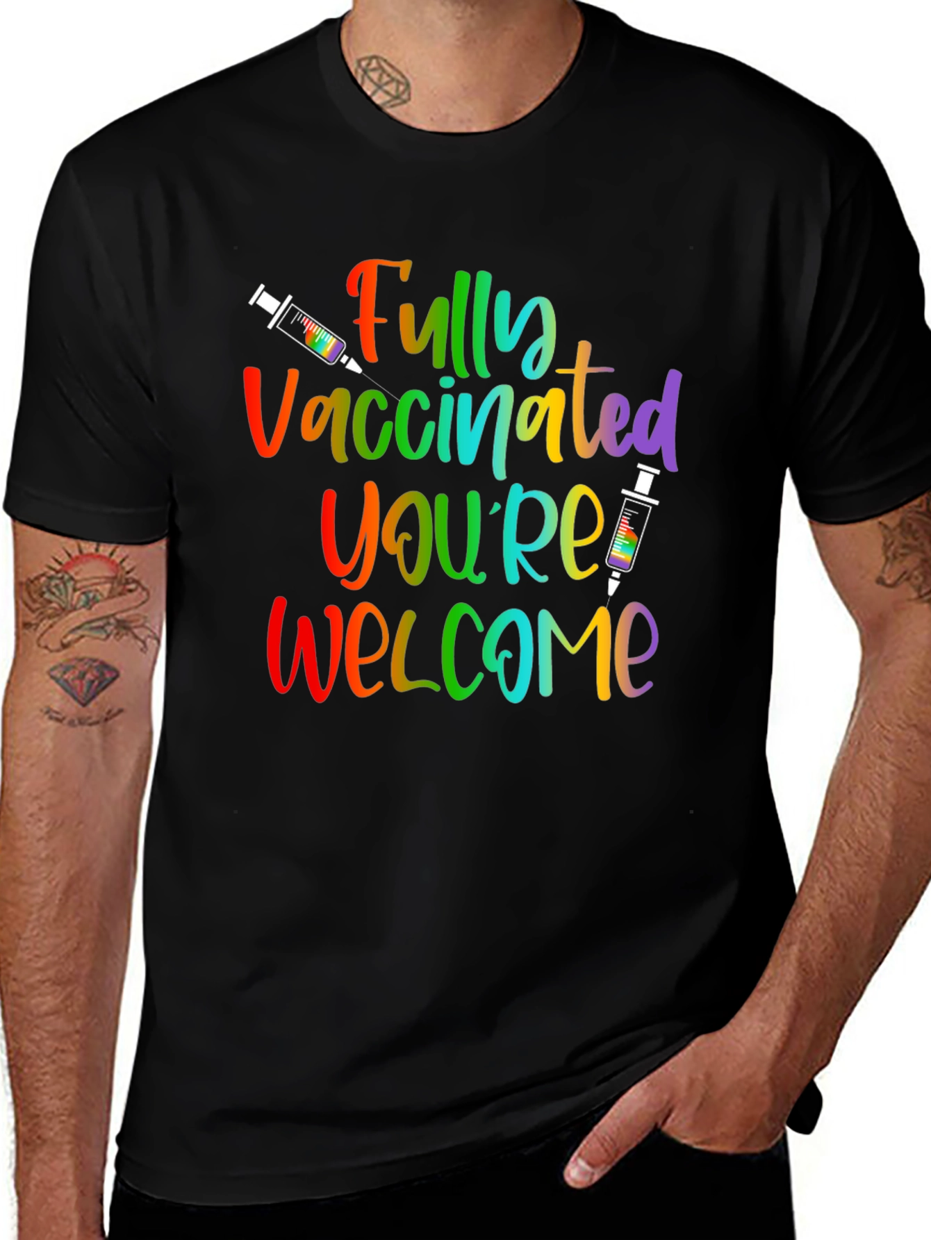 Variant 8 of Fully Vaccinated Rainbow T-Shirt