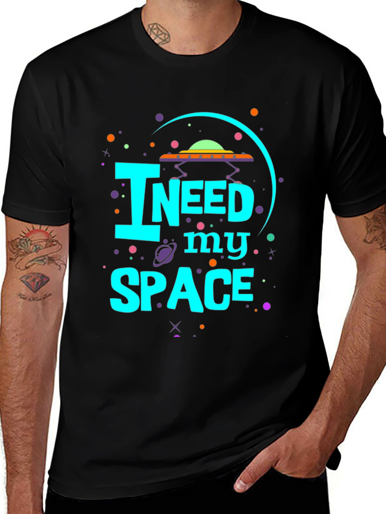 Variant 18 of I Need My Space Graphic Tee - UFO Design