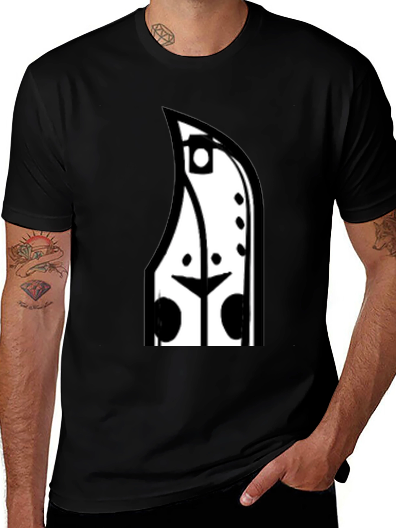 Variant 28 of Black T-Shirt with Crusader Helmet Graphic