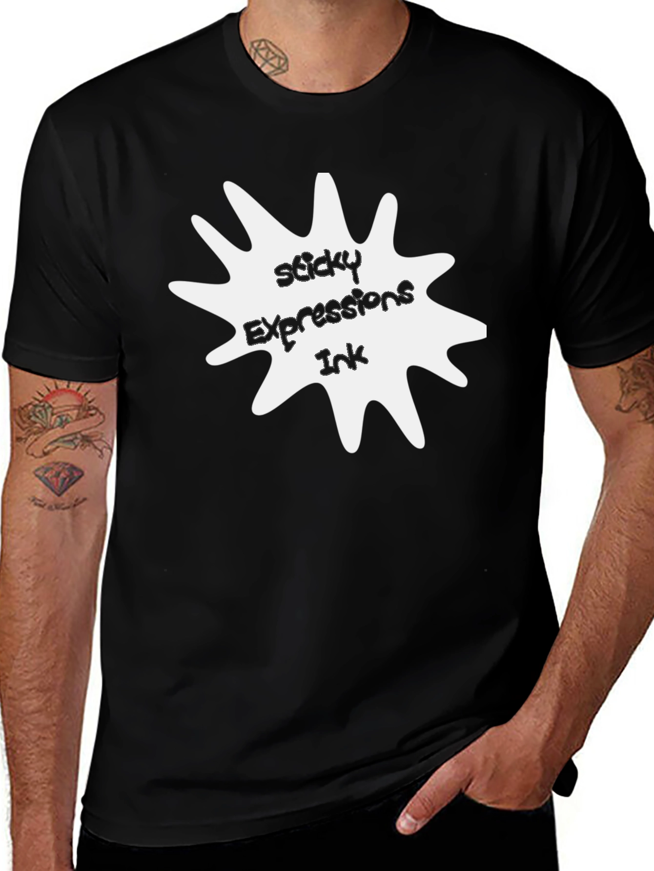 Variant 27 of Sticky Expressions Ink Black T-Shirt