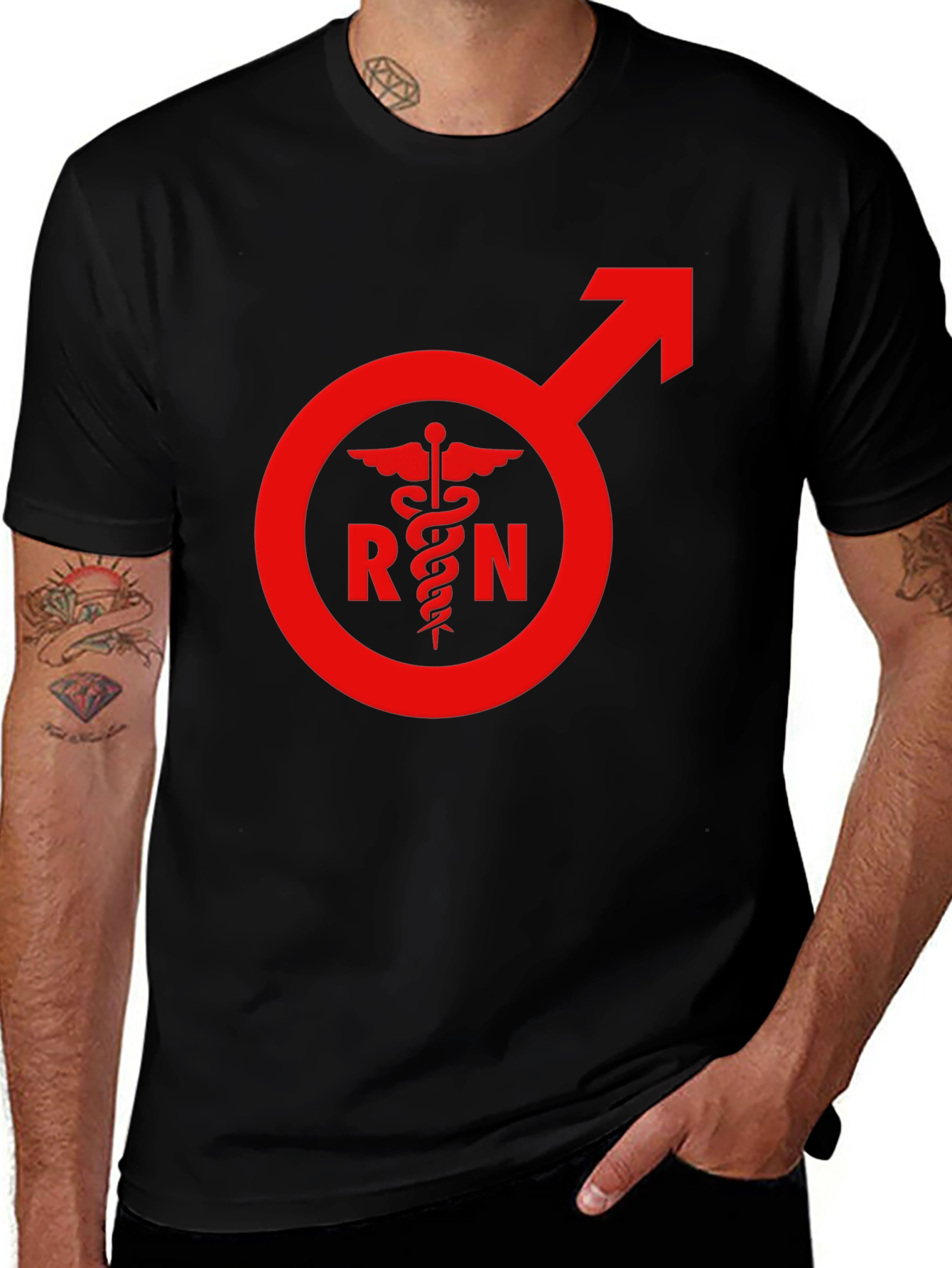 RN Symbol T-Shirt - Male Nurse Pride