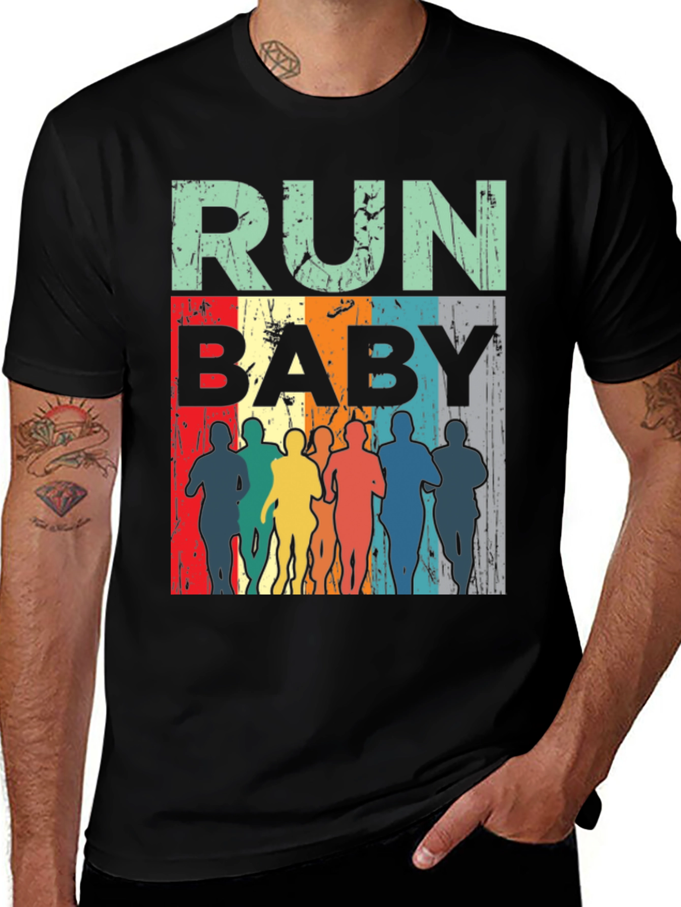 Variant 29 of Run Baby Vintage Graphic Tee - Unisex
