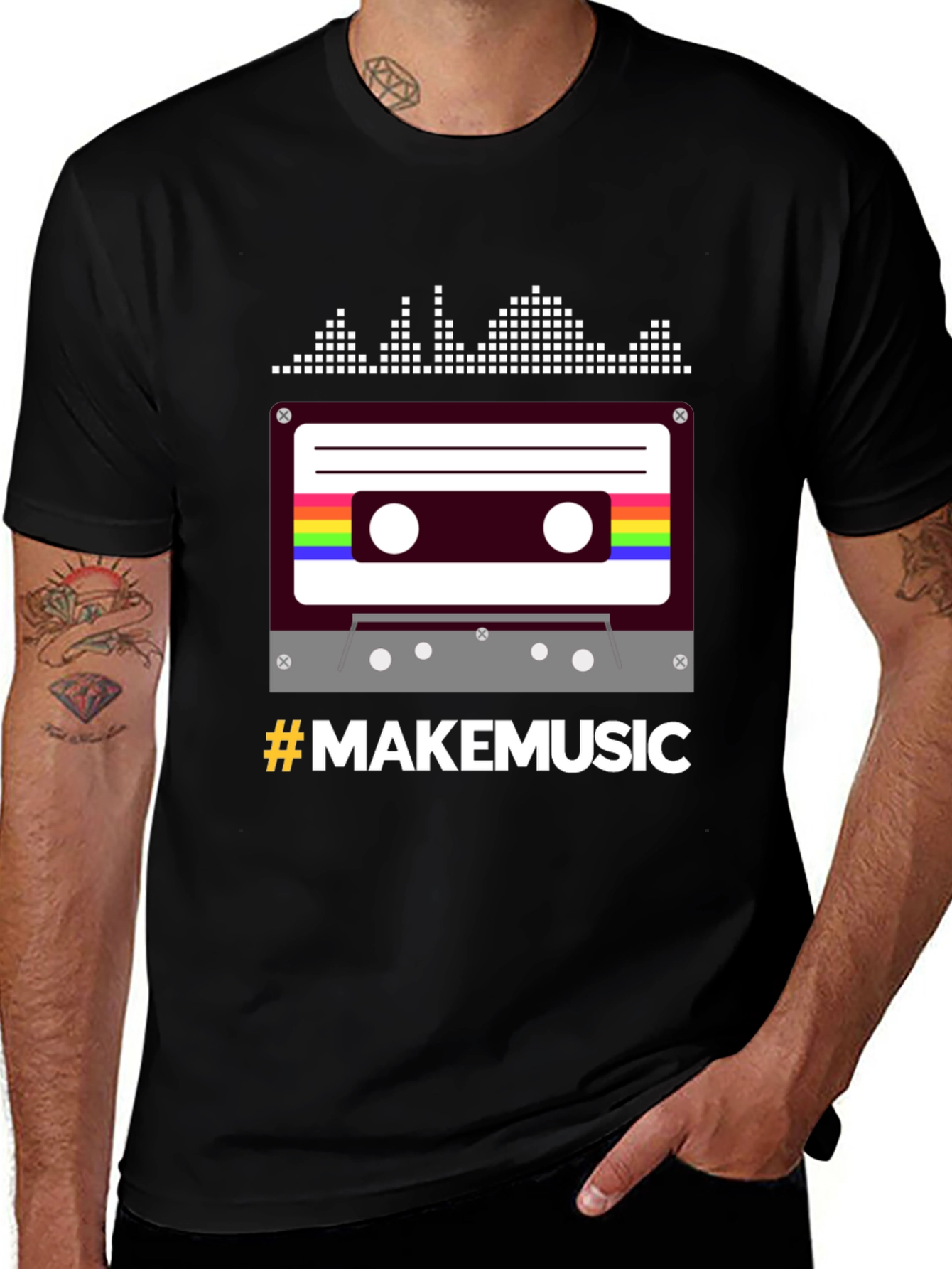 Variant 18 of Make Music Cassette Graphic Tee - Black