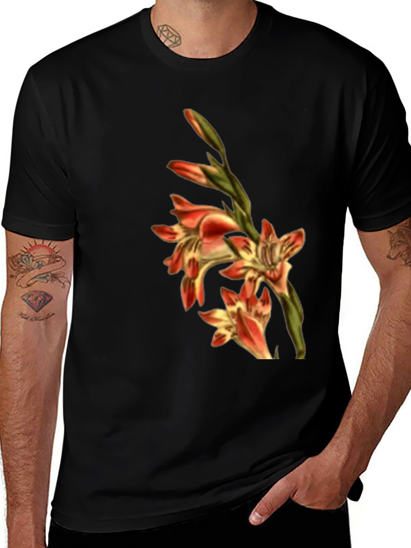 Variant 2 of Floral Gladiolus Graphic T-Shirt