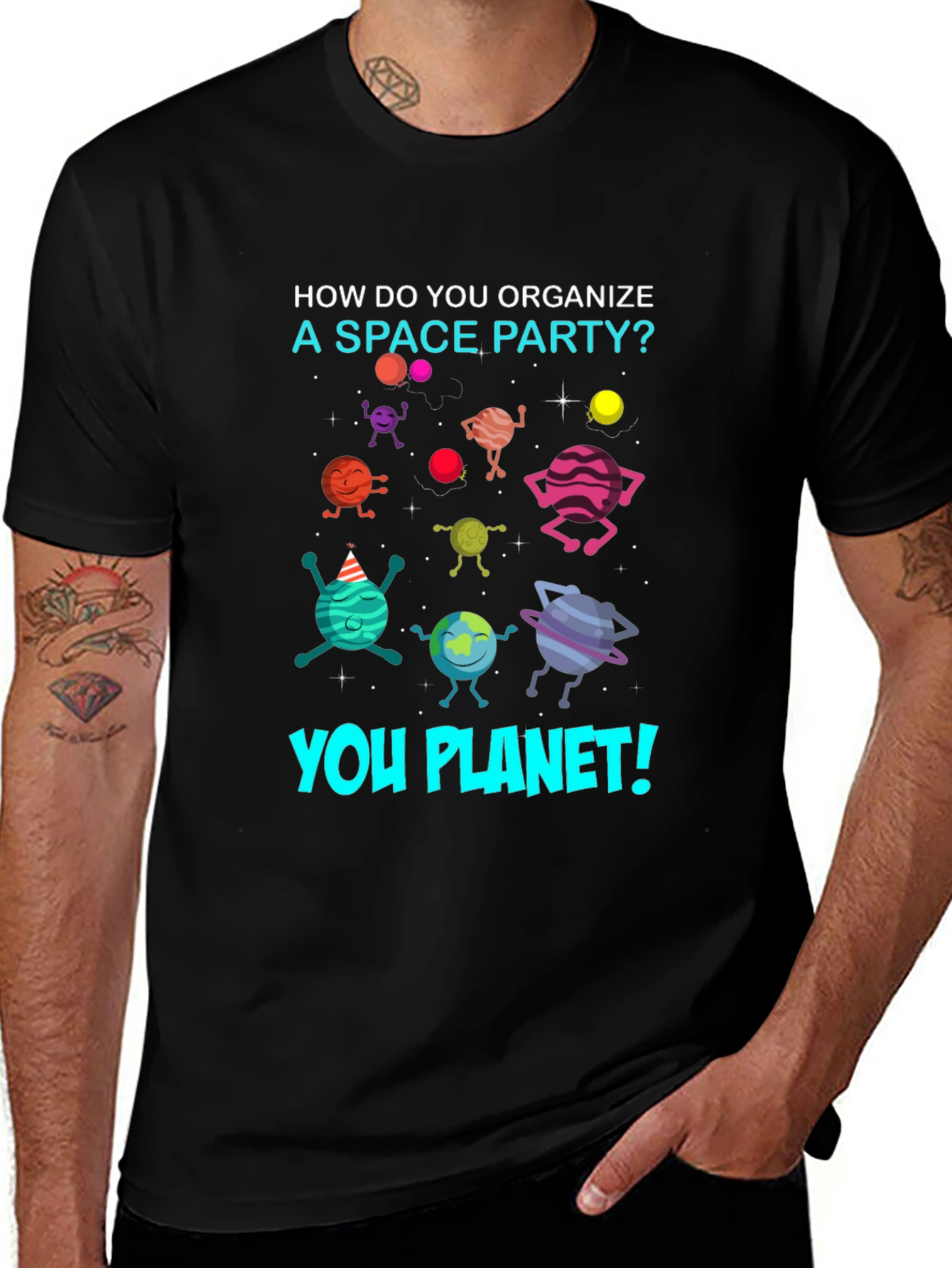 Space Party T-Shirt - You Planet! Fun Design