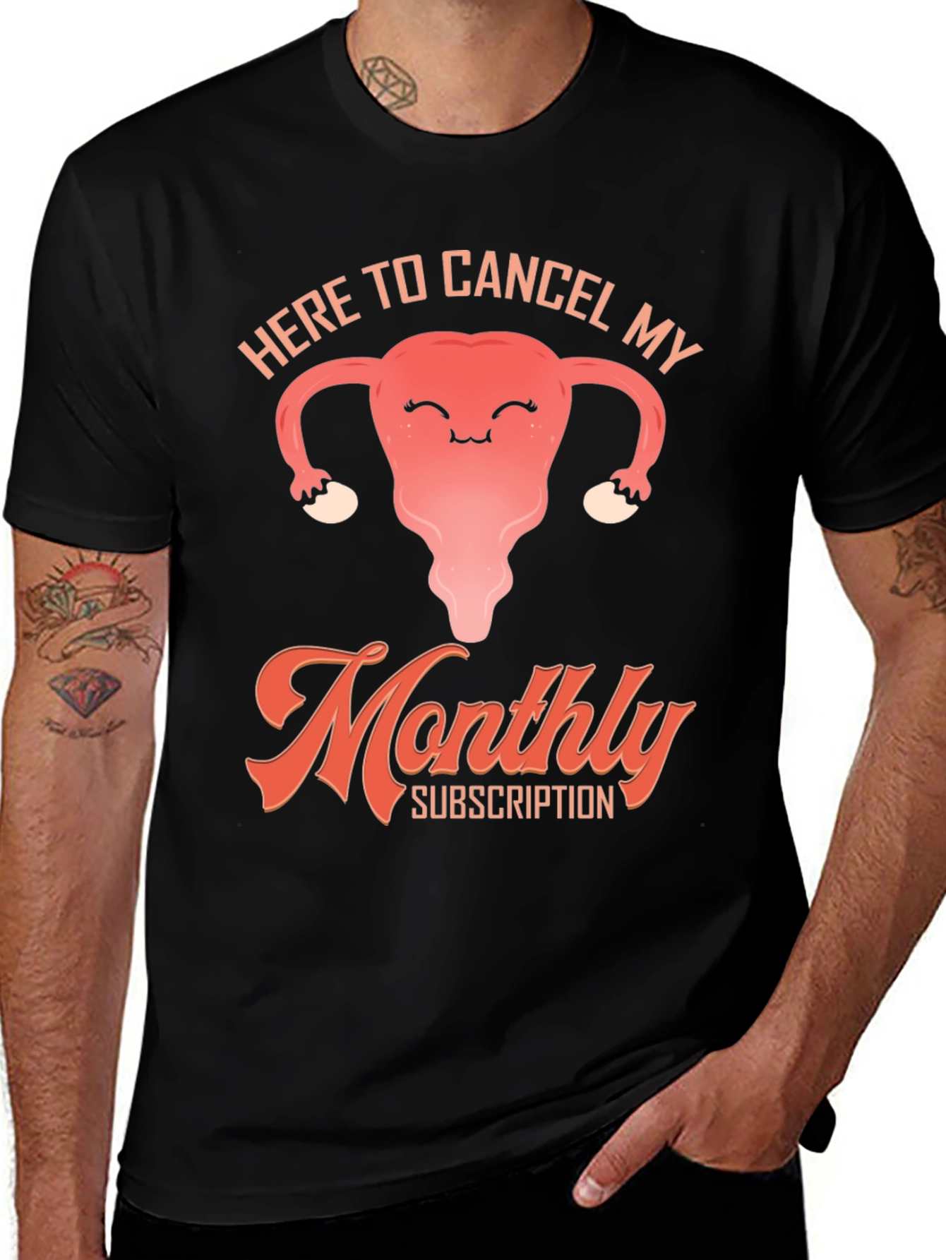 Variant 26 of Cancel Monthly Subscription Tee - Uterus Graphic T-Shirt
