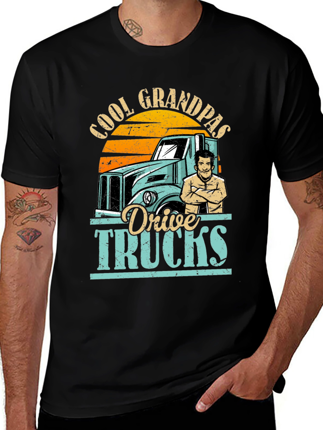 Variant 30 of Cool Grandpas Drive Trucks Graphic Tee