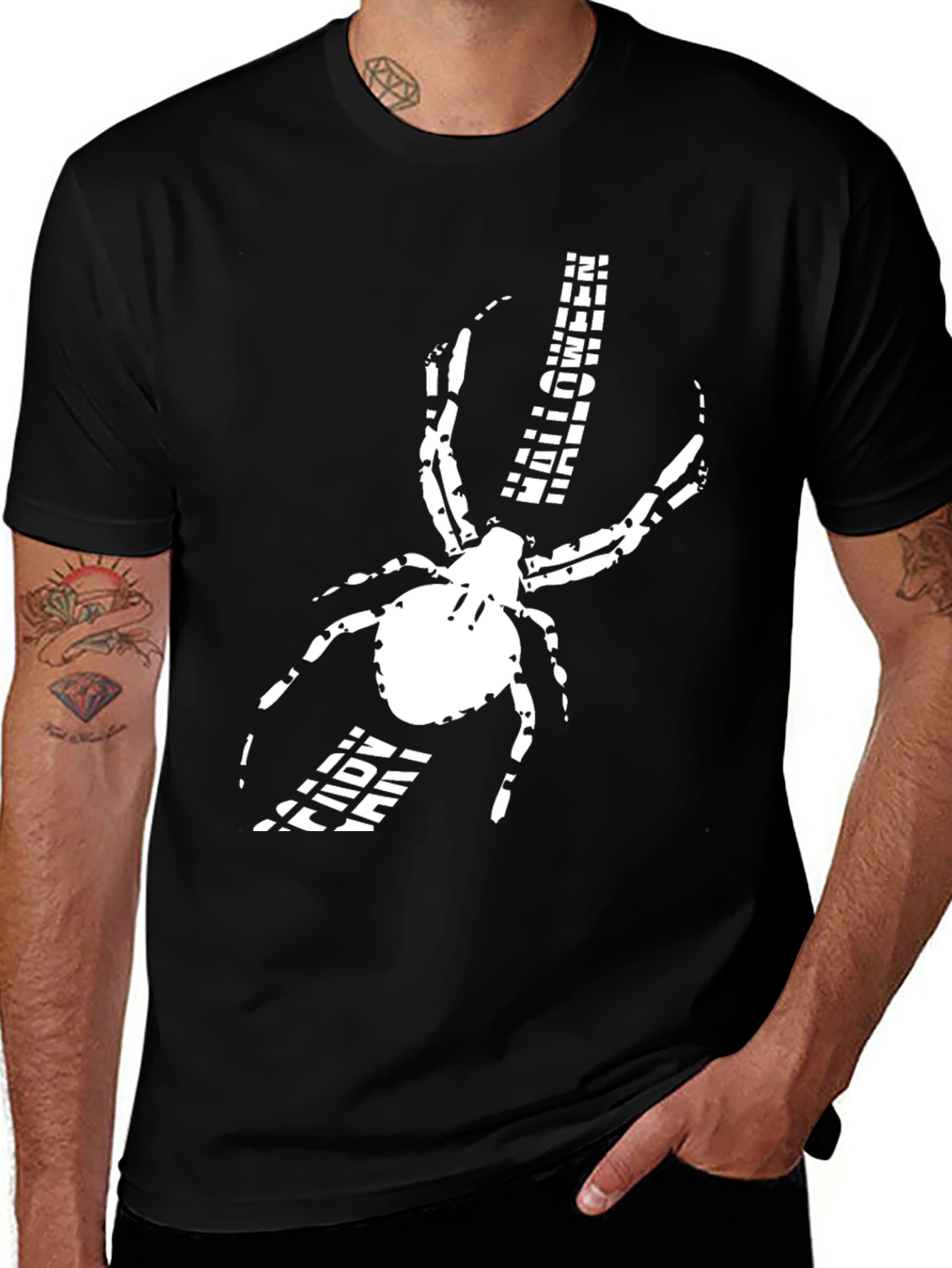 Variant 26 of Spider Graphic Print Black T-Shirt