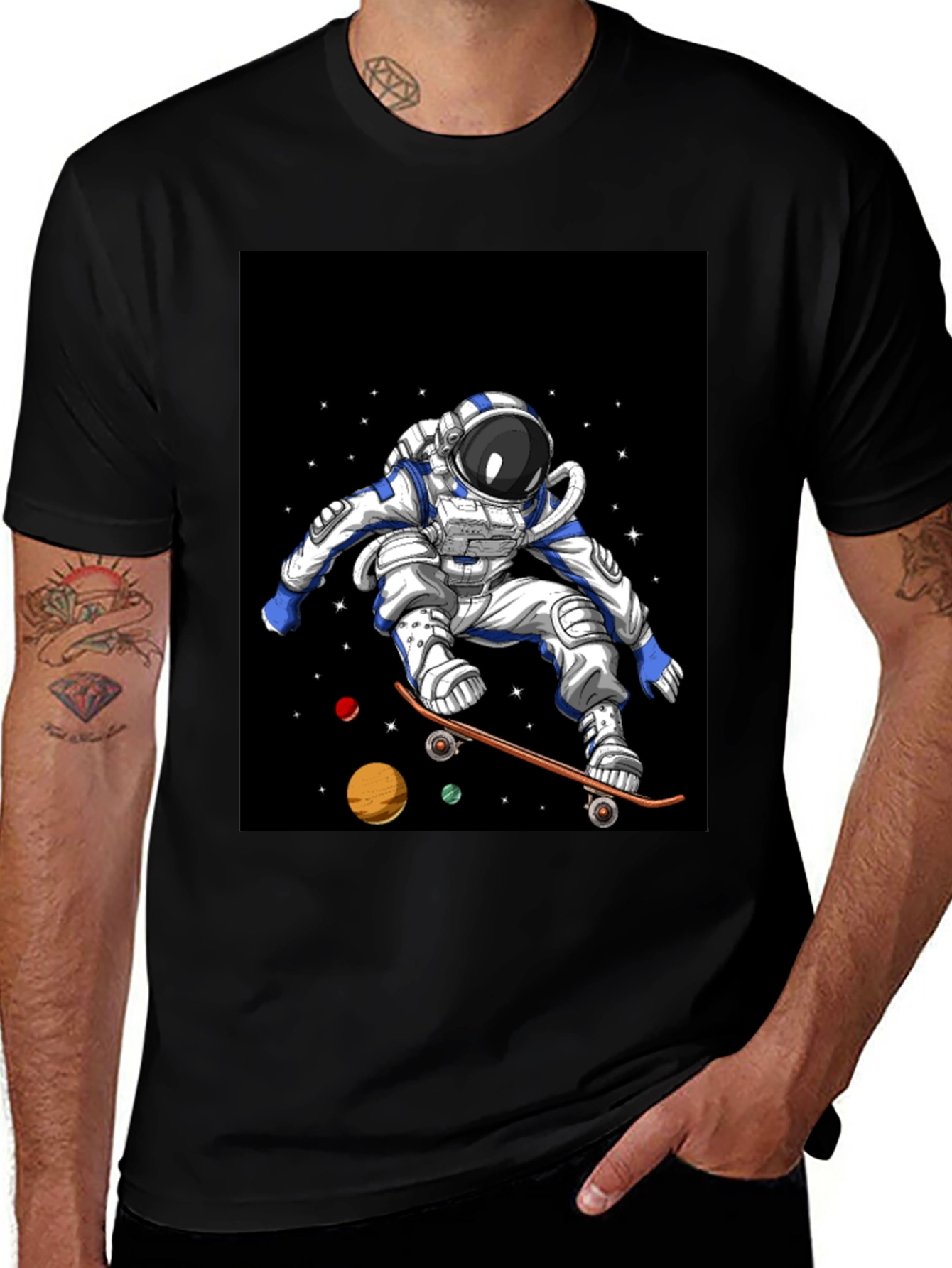 Astronaut Skateboard T-Shirt, Space Design