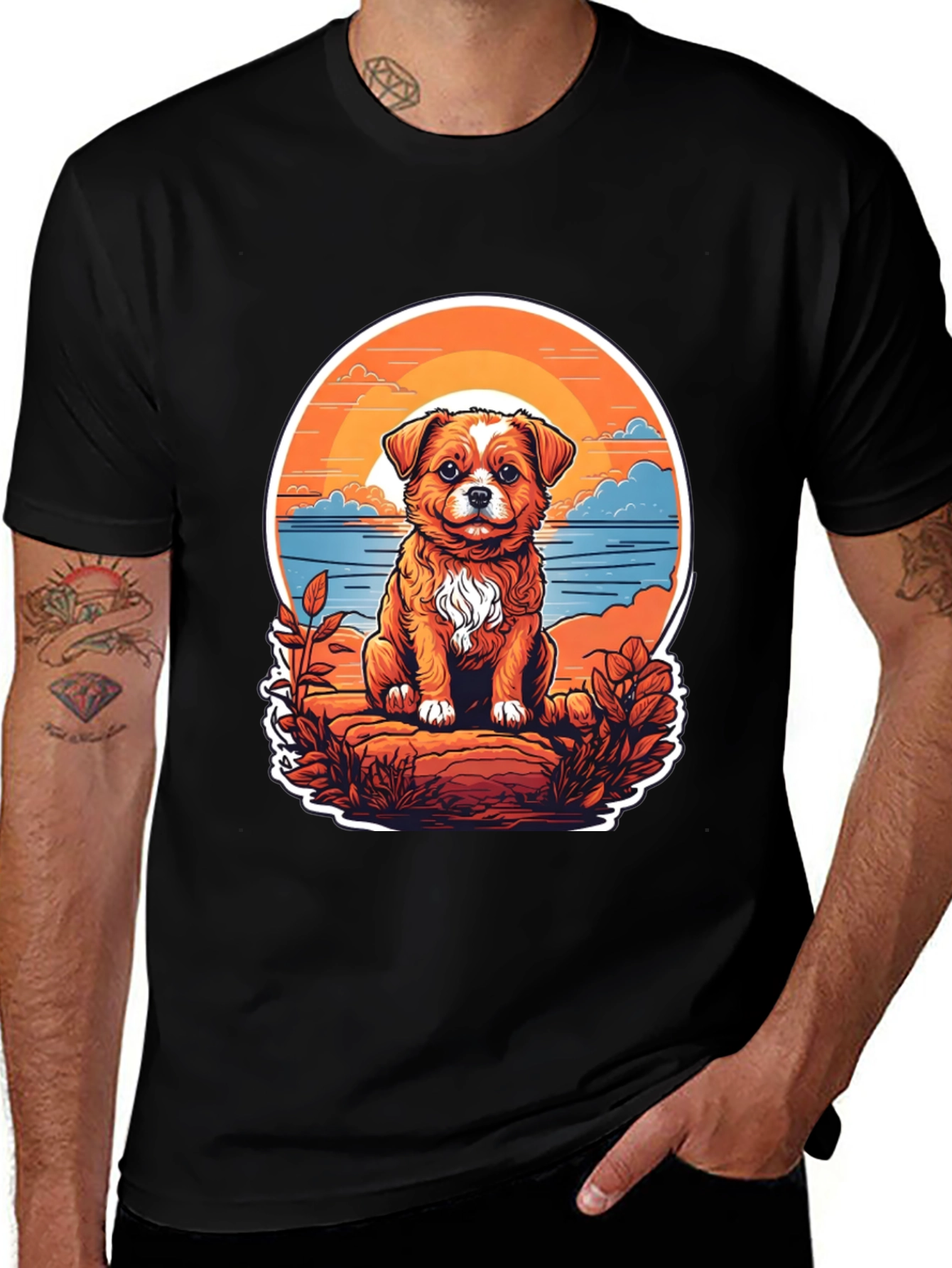 Variant 14 of Cute Dog Graphic Tee - Sunrise Pet Design