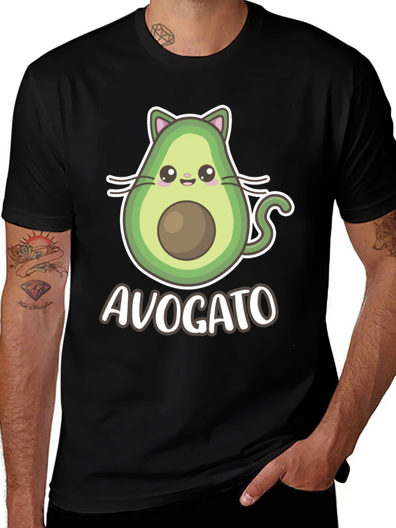 Variant 3 of Avocato T-Shirt - Cute Avocado Cat Graphic Tee
