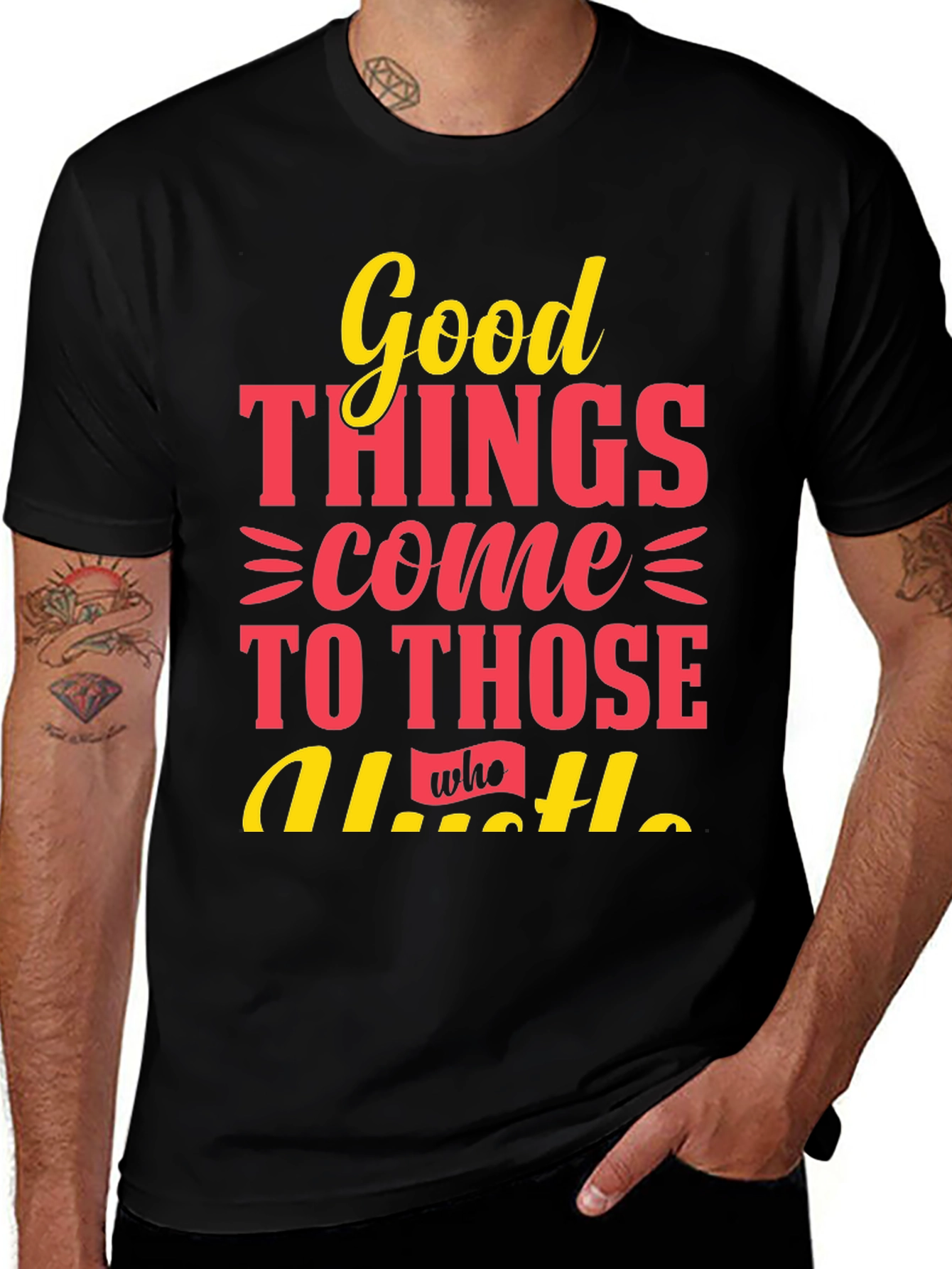 Variant 22 of Good Things Hustle Graphic Tee - Black