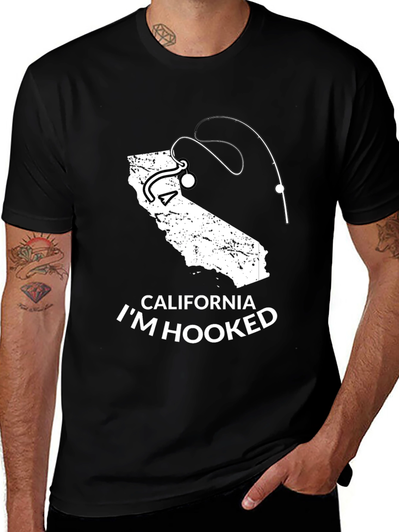 Variant 20 of California I'm Hooked Fishing T-Shirt