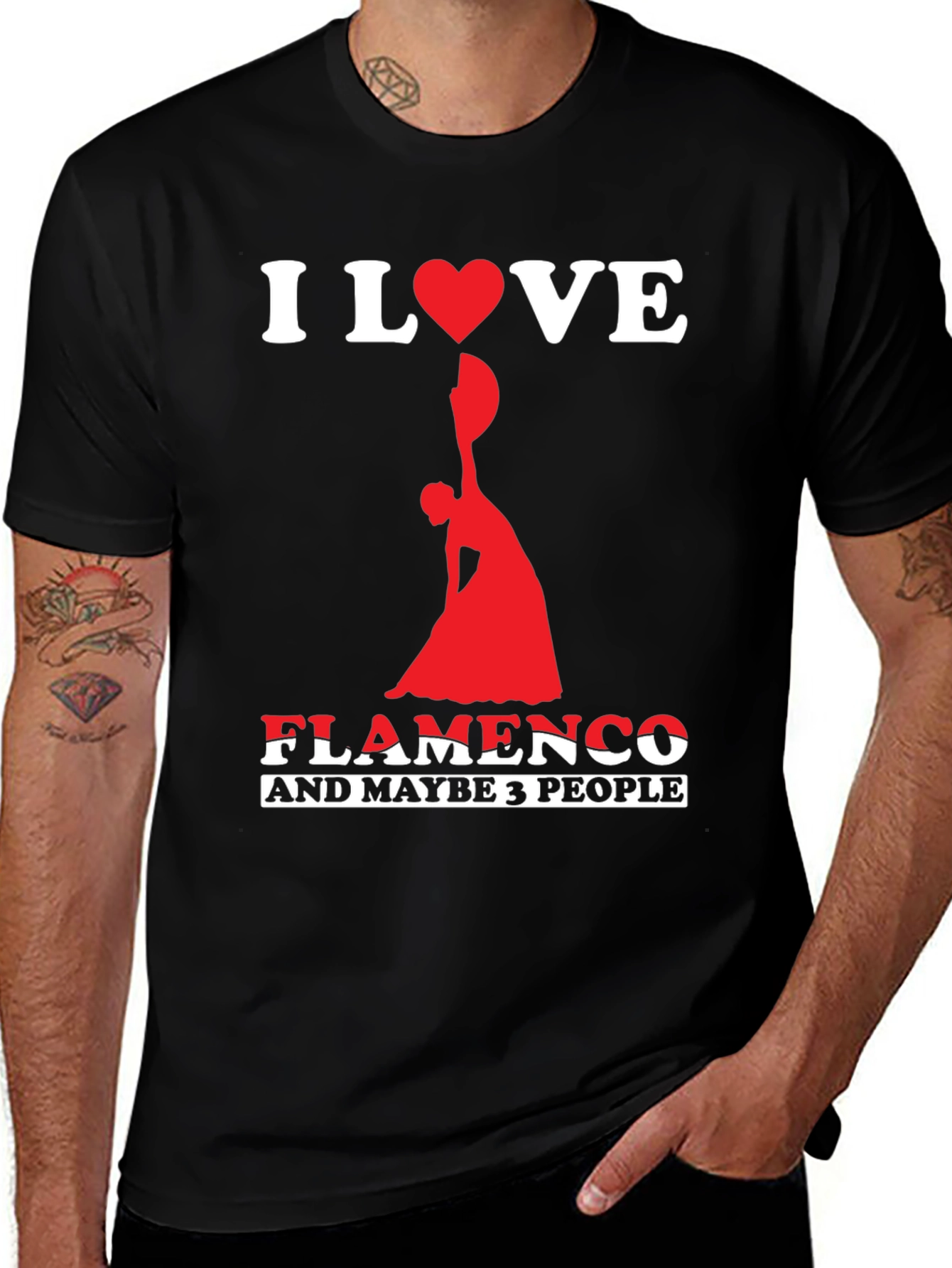 Variant 19 of I Love Flamenco T-Shirt - Dancer Graphic Tee