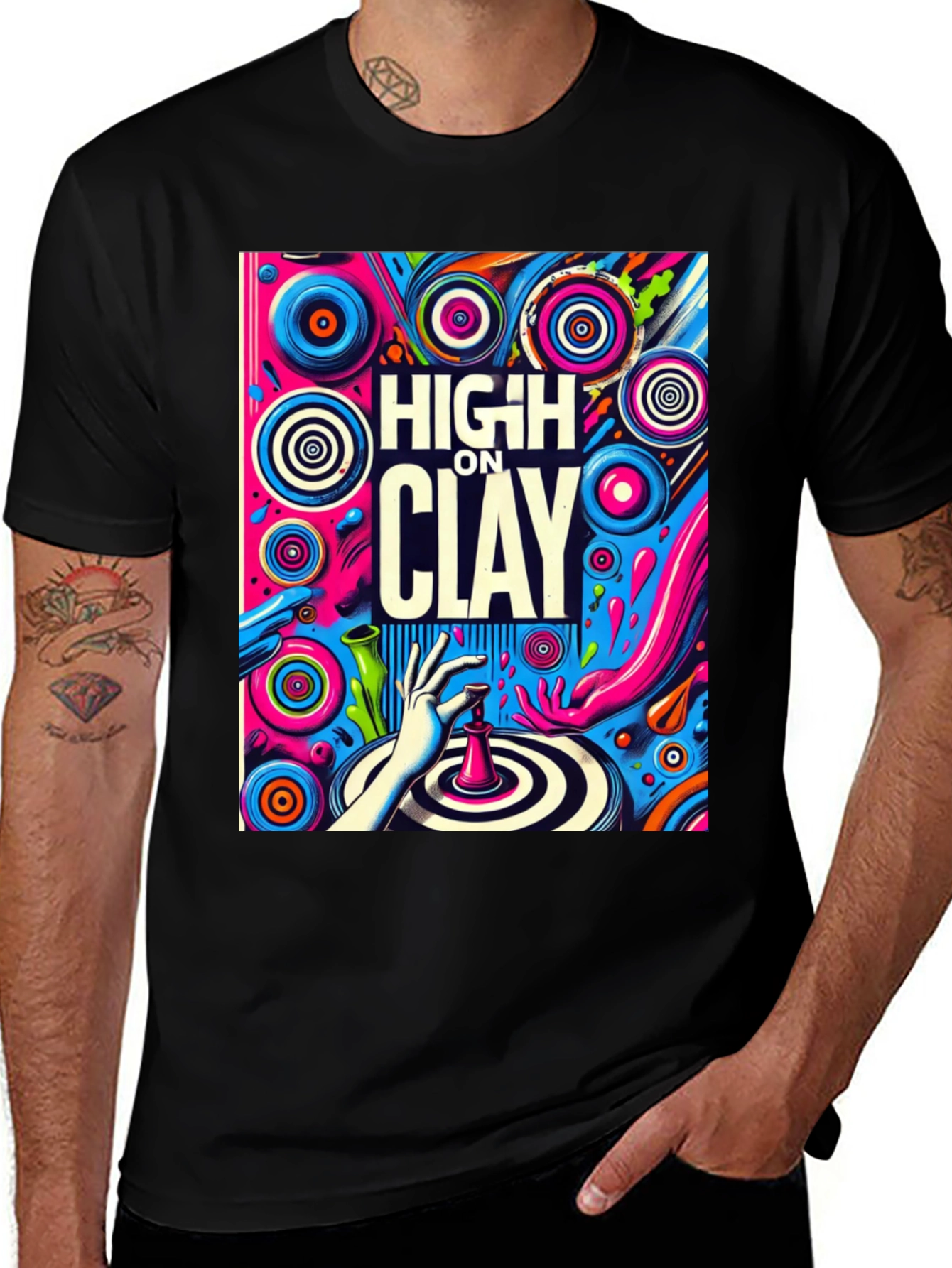 High On Clay Graphic T-Shirt - Cool Artist Tee