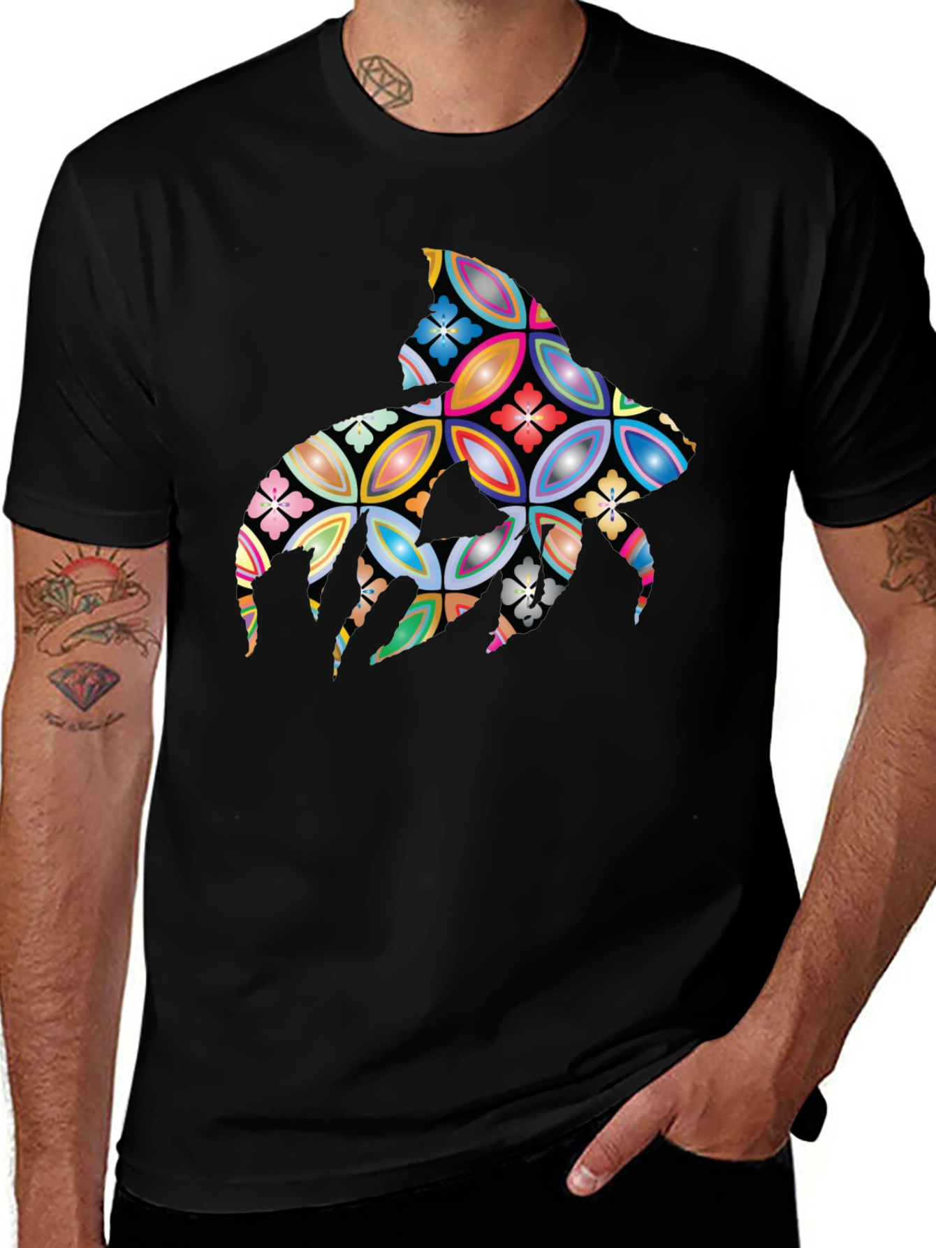 Variant 30 of Abstract Floral Stingray Graphic Tee