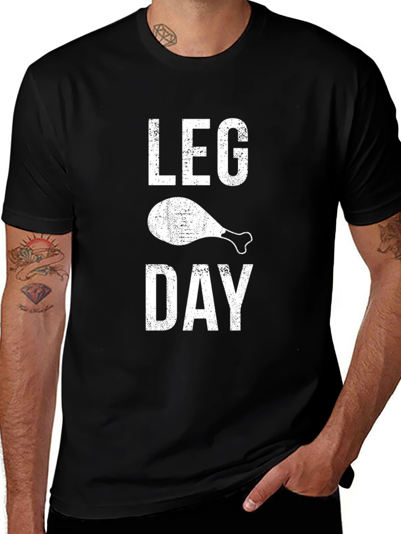 Variant 2 of Leg Day Chicken T-Shirt - Gym Workout Apparel