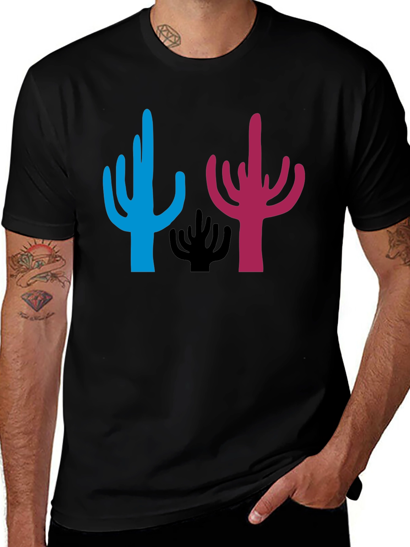 Variant 27 of Cactus Graphic Tee - Men's Casual T-Shirt